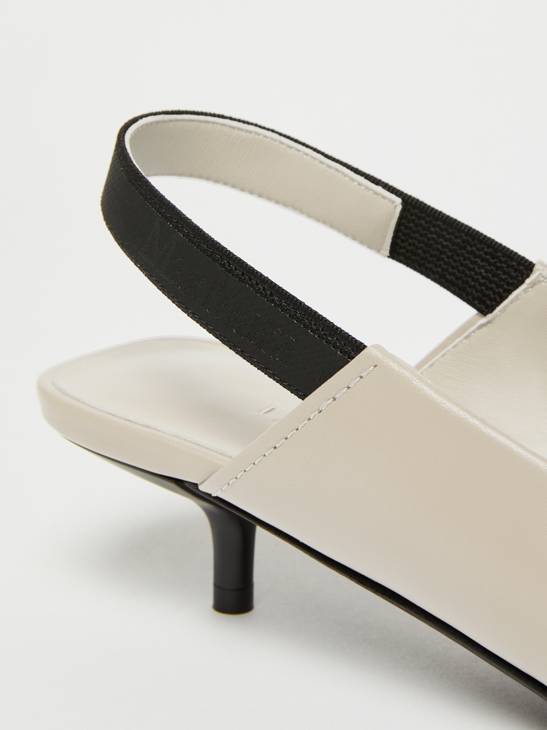 SLINGY Leather slingbacks with branded ribbon detail - 5