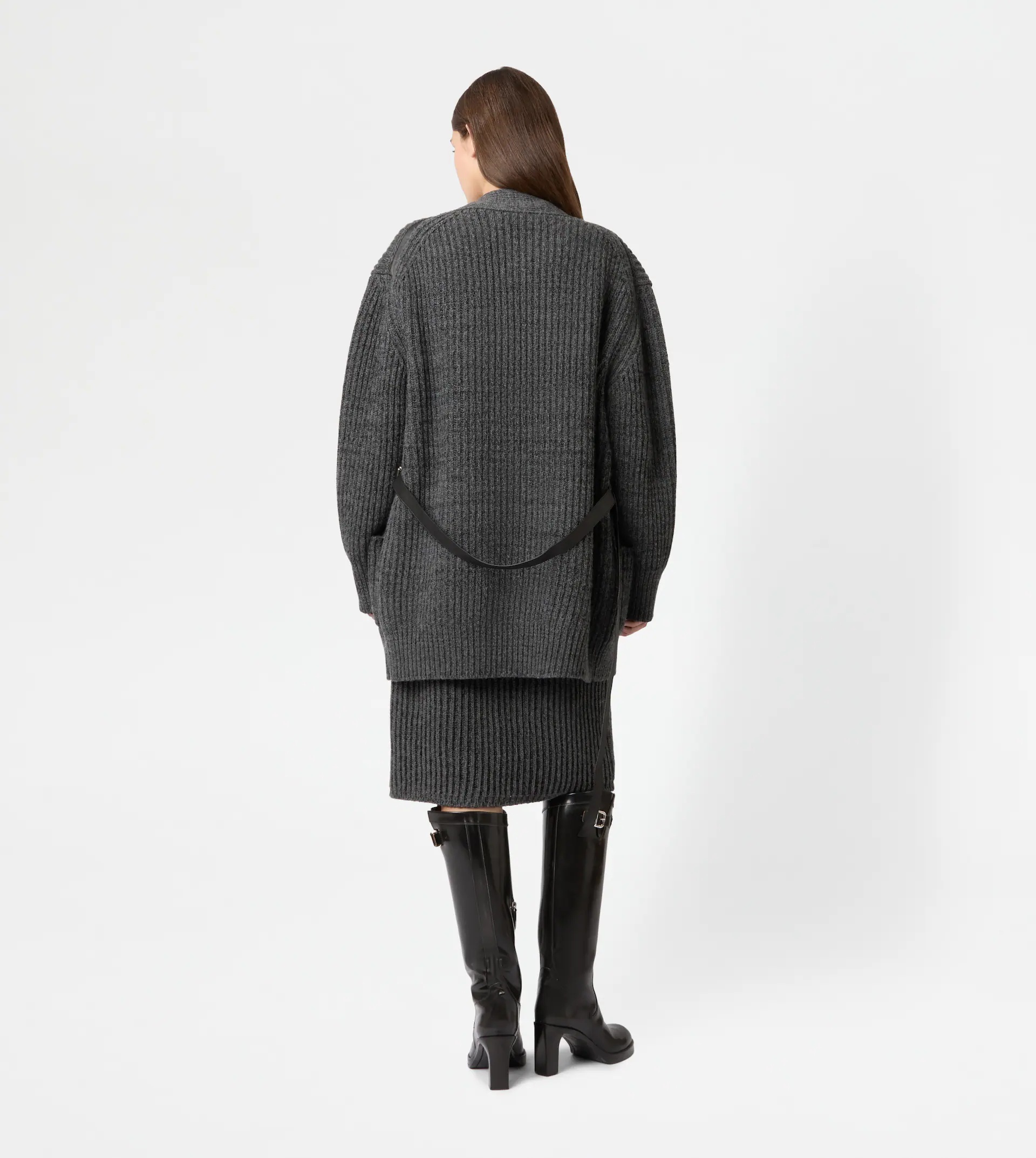 CASHMERE BLEND OVER CARDIGAN - GREY - 3