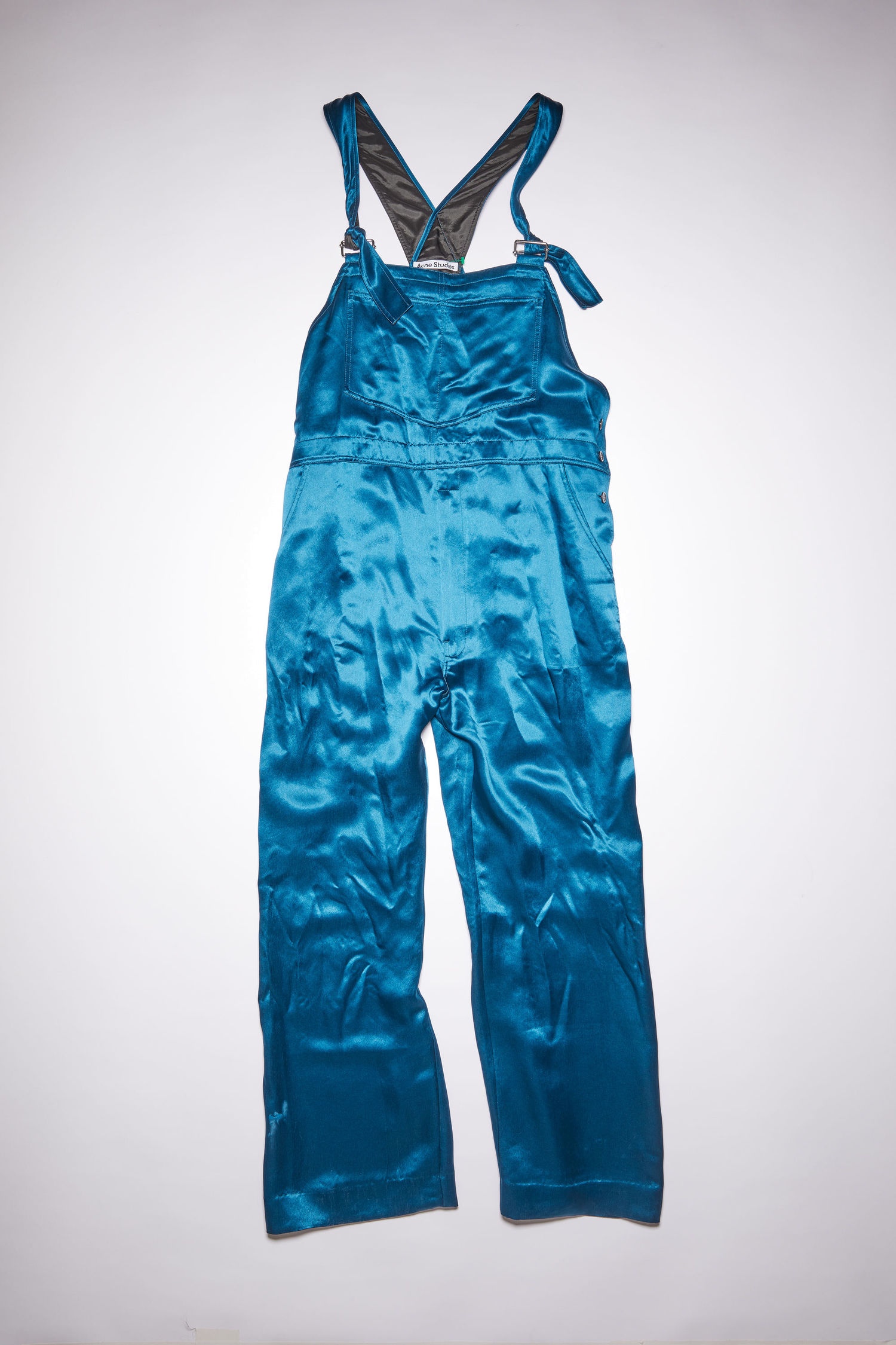 Satin dungarees - Teal blue - 5