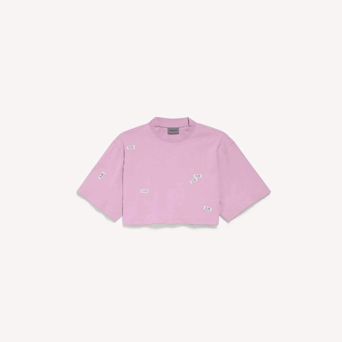 Women's 520 Stickers Cropped T-shirt in Old Pink/white - 1