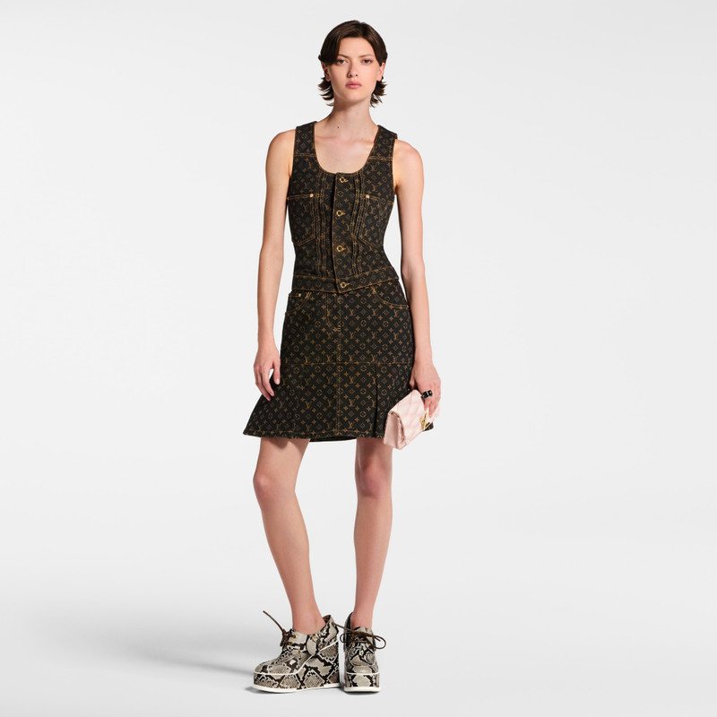 Louis Vuitton Monogram Denim Button Front Top outlook