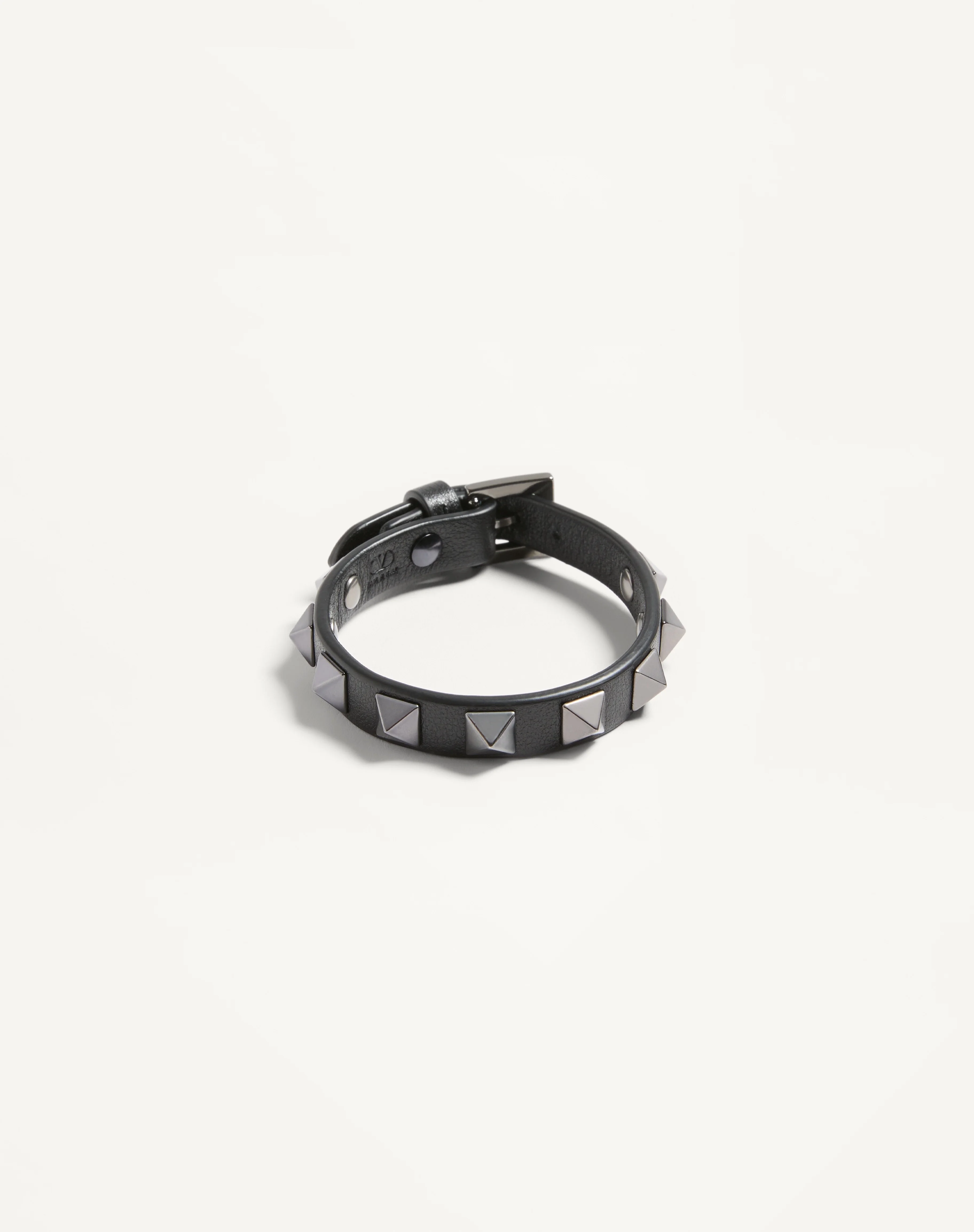 RUTHENIUM STUDS를 가진 ROCKSTUD 가죽 팔찌 - 1