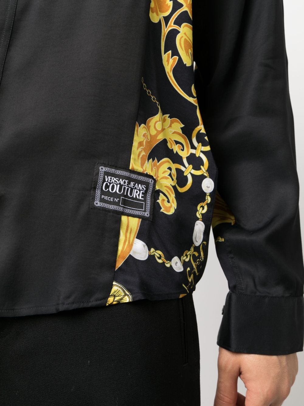 baroque-print spread-collar shirt - 5