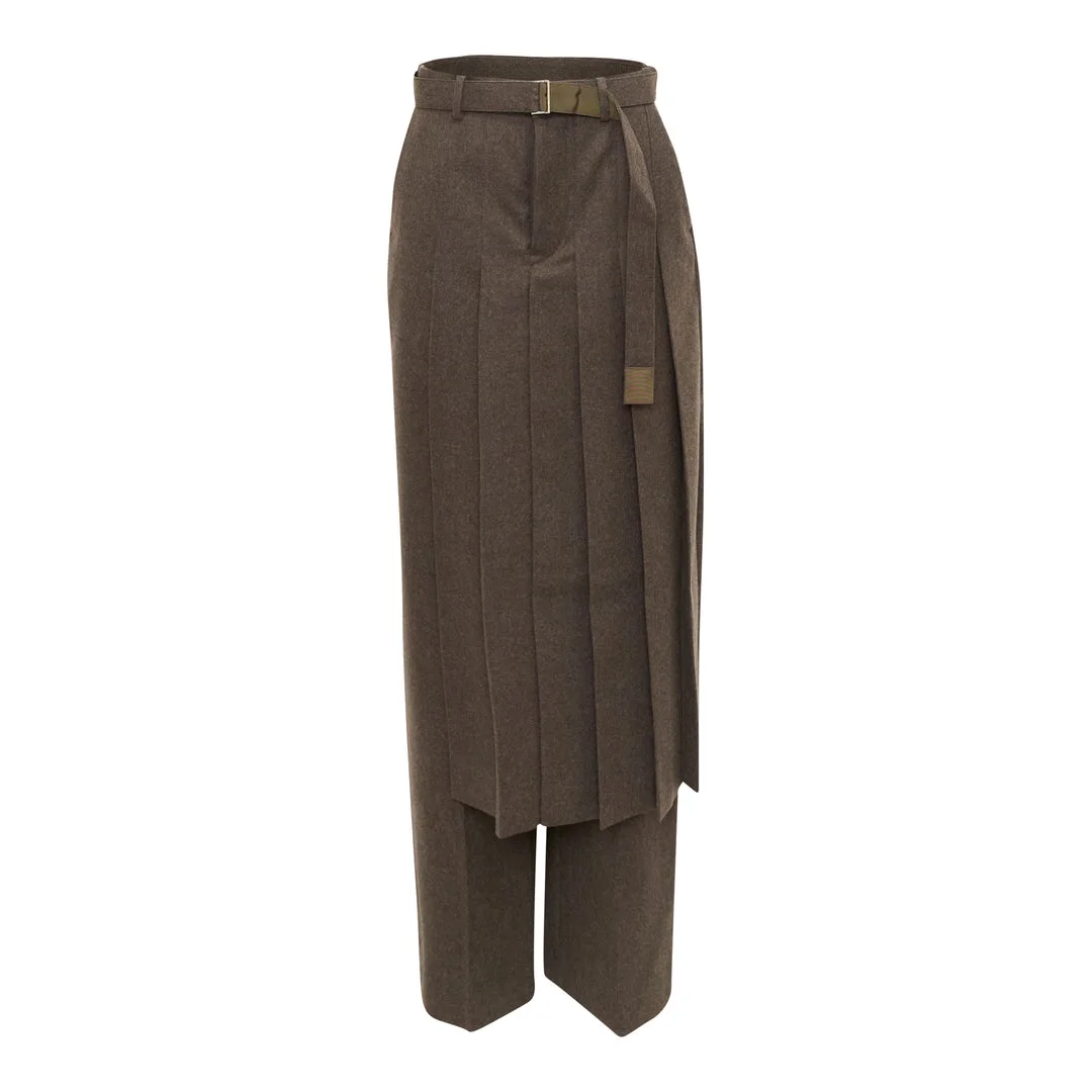 Wool Flannel Layered Pants - 1