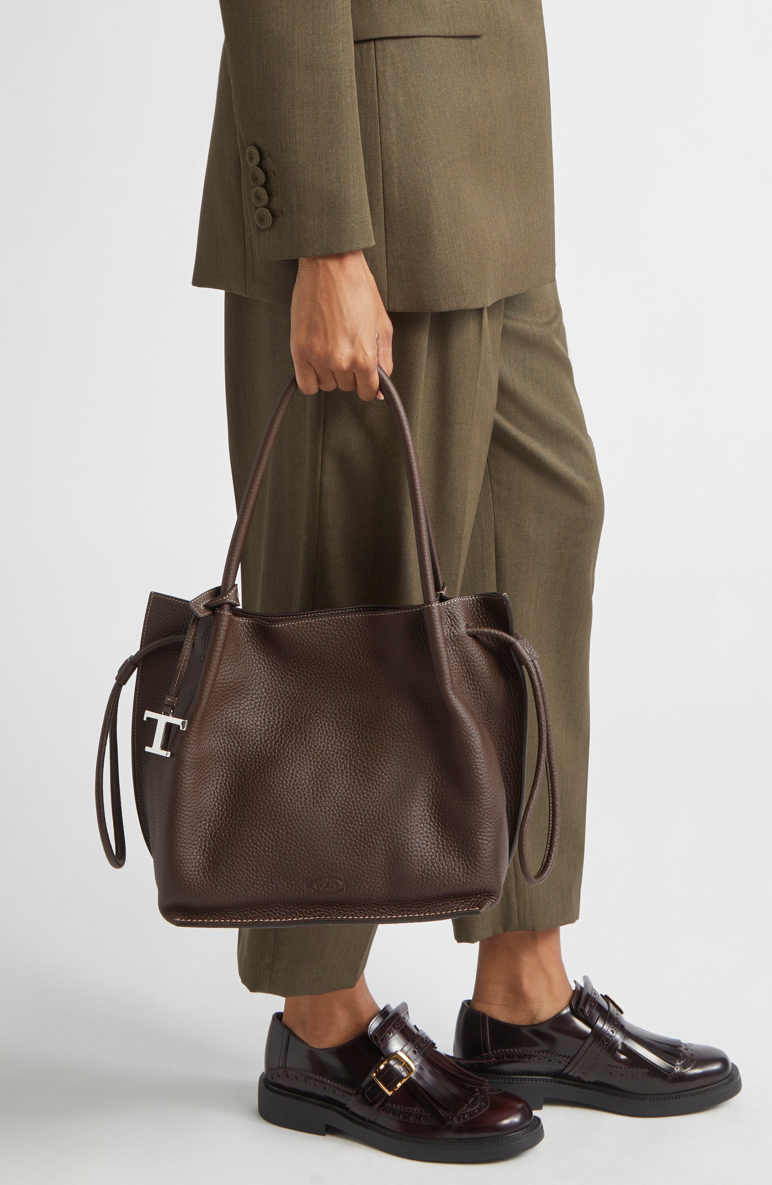 Tod's Small Buz Leather Bucket Bag in Marrone Africa at Nordstrom - 3