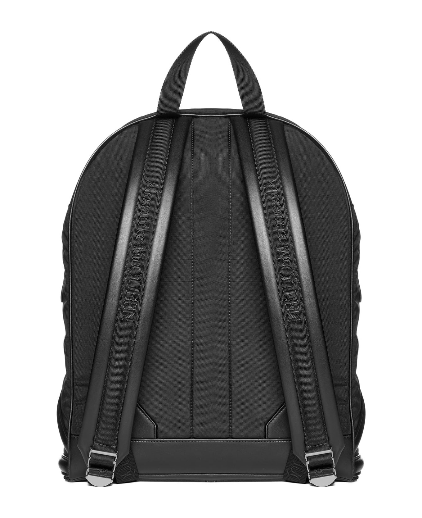 Harness Leather Details Nylon Backpack - 3