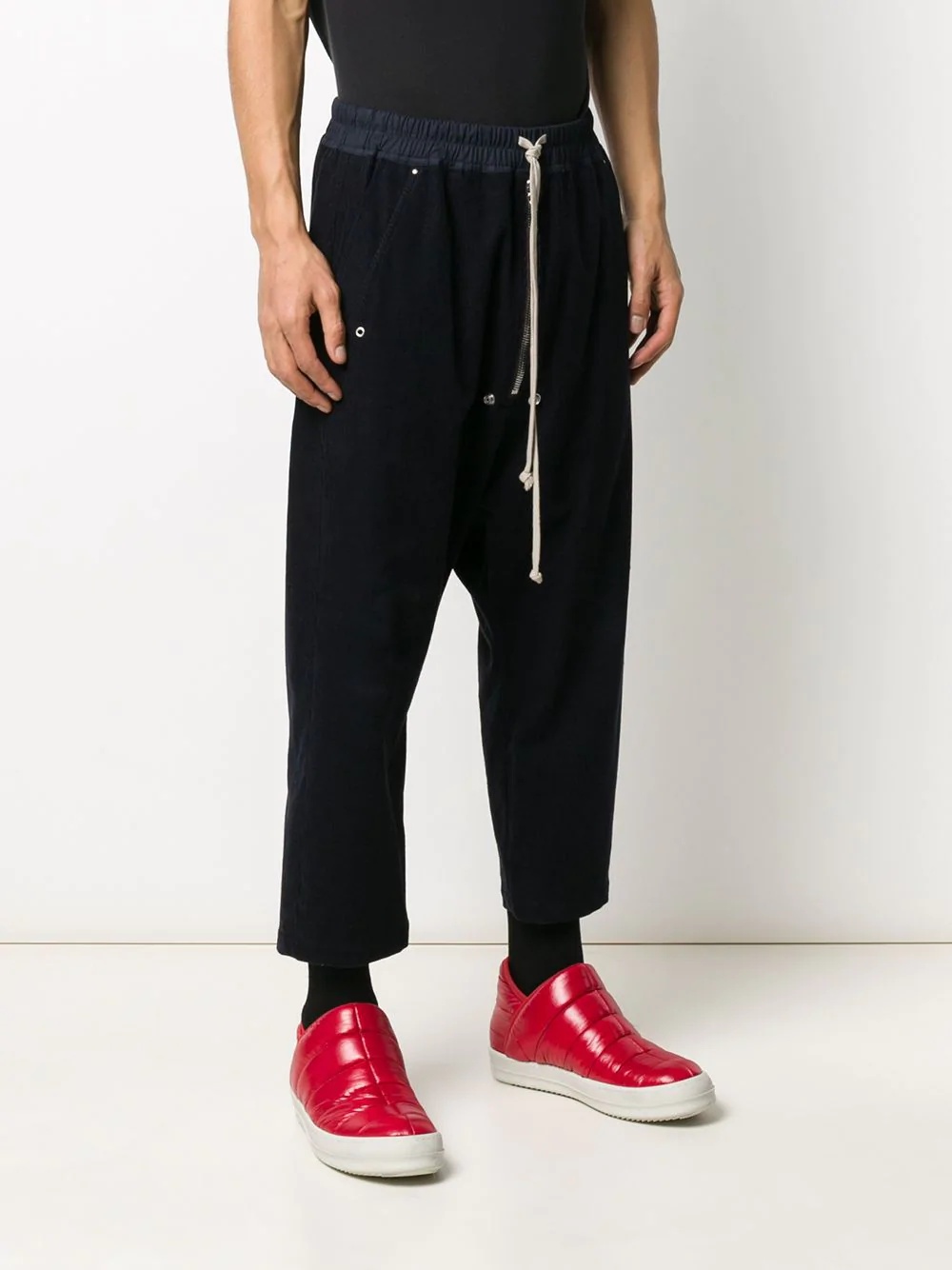 low-rise drop-crotch trousers - 3