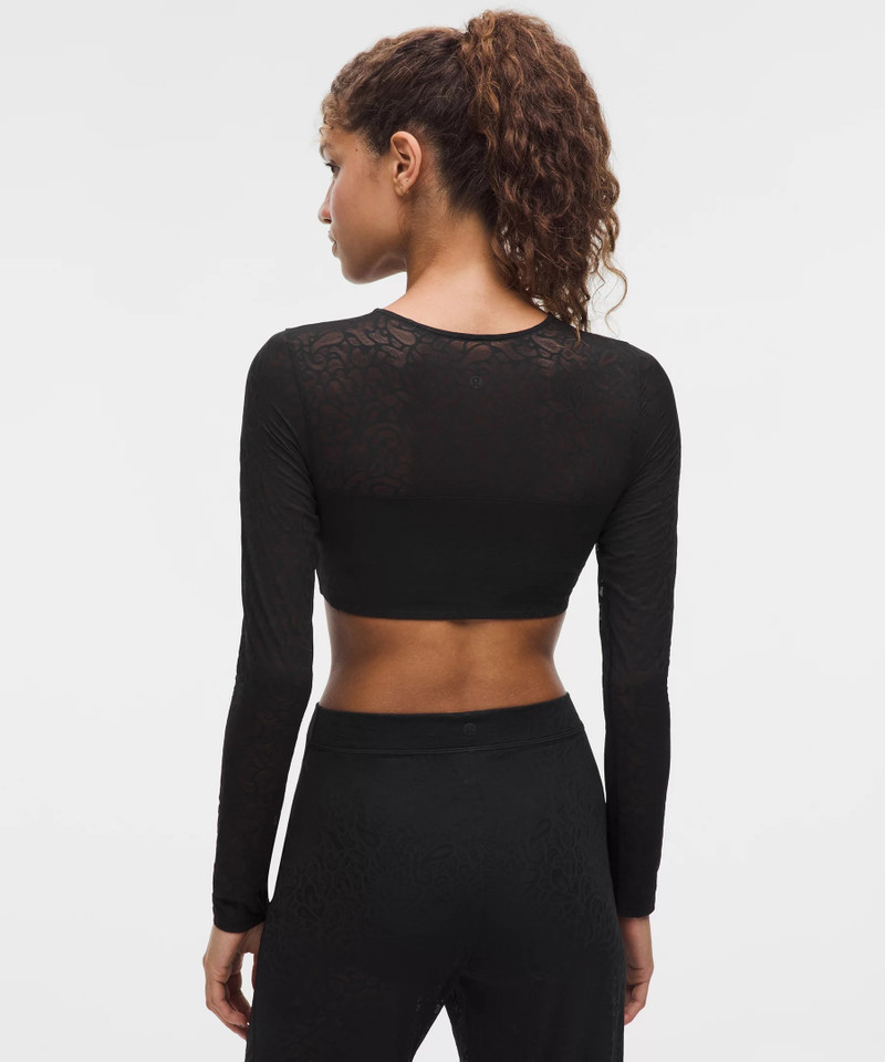 Paisley Lace Jacquard Long-Sleeve Bandeau *Light Support, A/B Cup 3