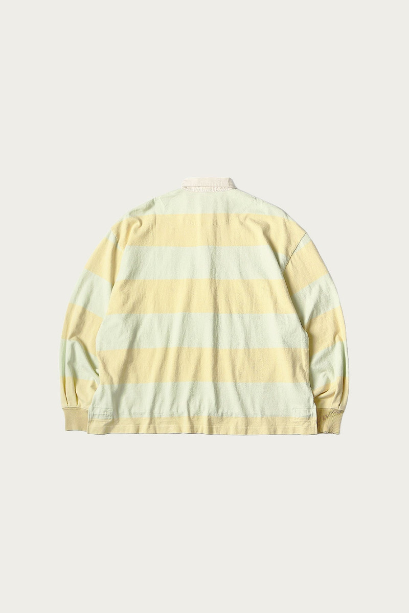 Kapital JAIL Stripe Jersey BIG Rugger Shirt - Yellow/Green outlook