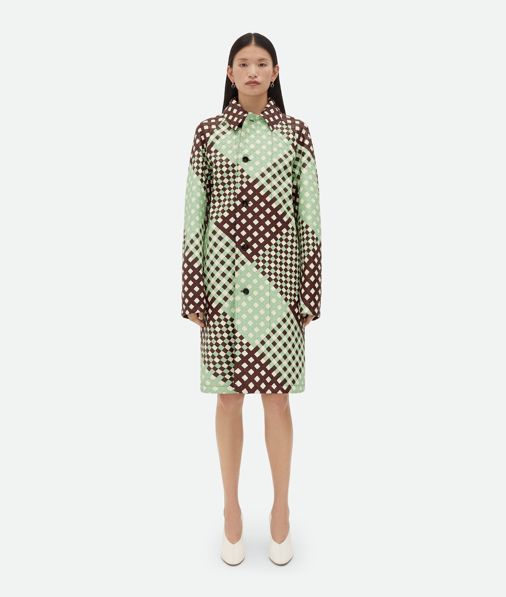 Tricolor Intrecciato Leather Coat - 4