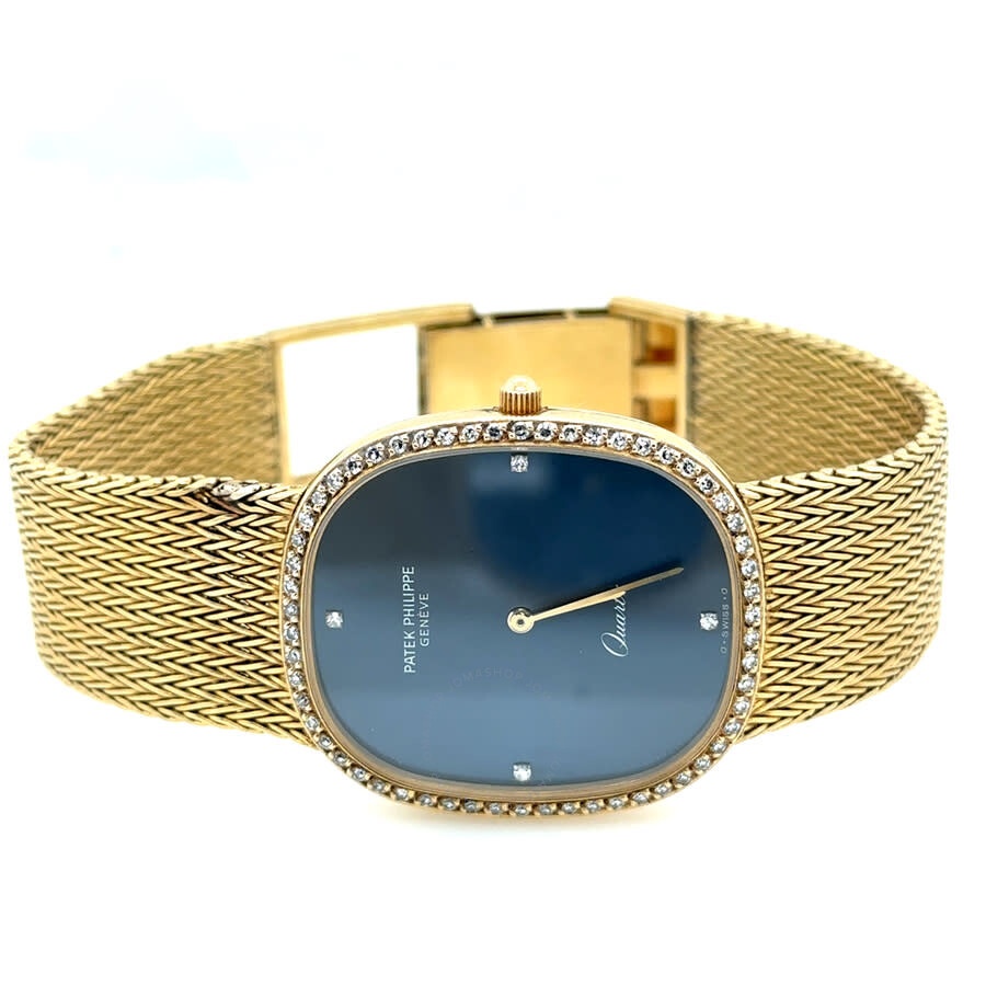 Pre-owned Patek Philippe Ellipse Quartz Diamond Blue Dial Ladies Watch 3875/1J - 5