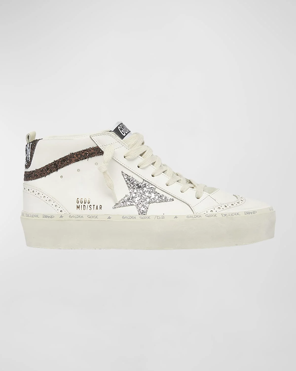 Mid Star Glitter Wing-Tip Sneakers - 1