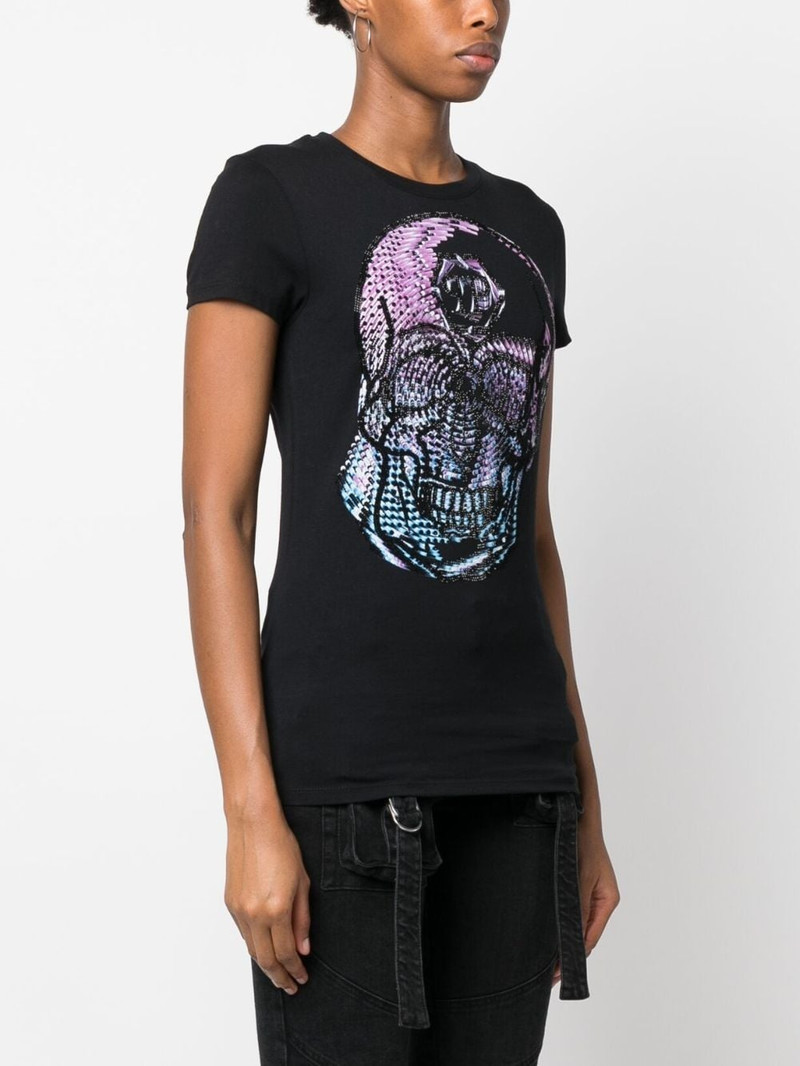 crystal-embellished skull T-shirt 3