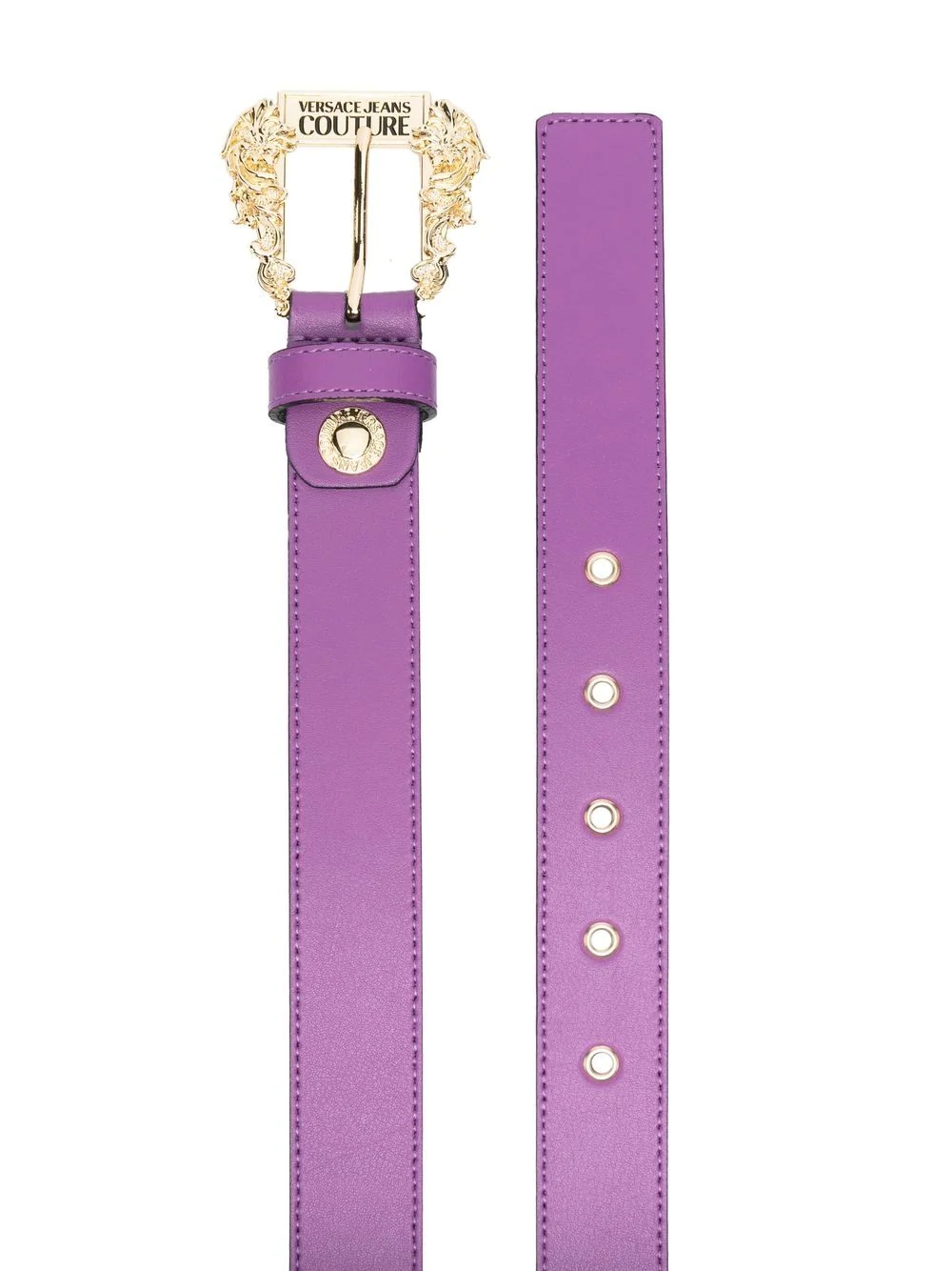 Baroque-buckle leather belt - 2