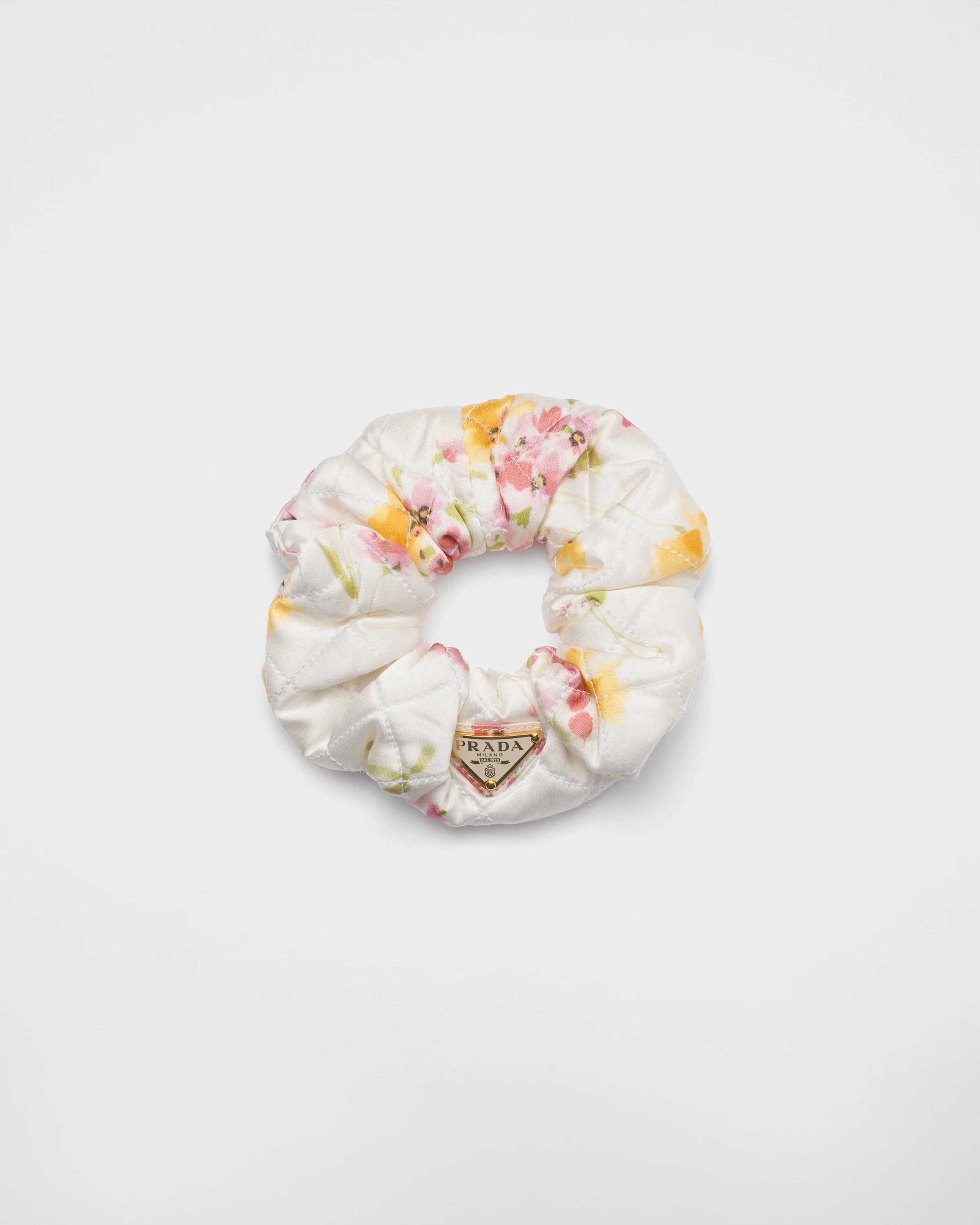 Floral-print satin scrunchie - 1