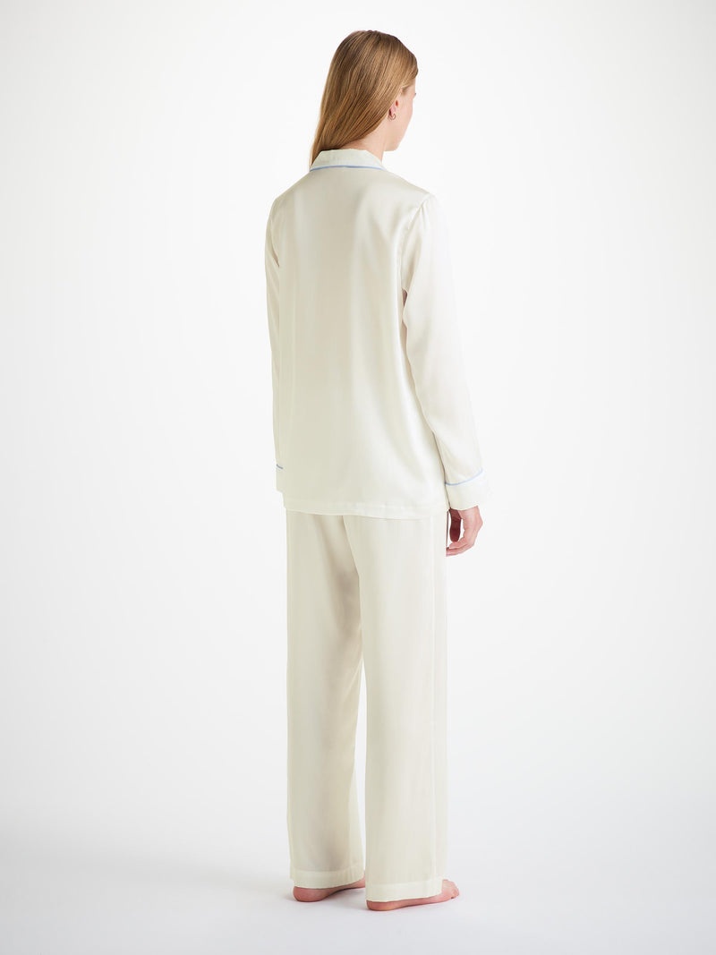 Women's Pajamas Bailey Silk Satin Ivory - 4
