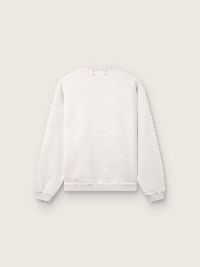 Golden Goose Star unisex sweatshirt in gray melange cotton with 'Star' embroidery outlook