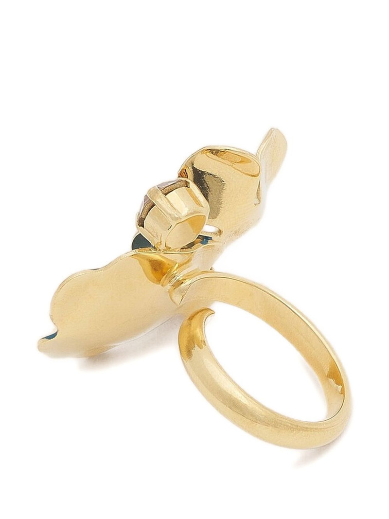 brightly coloured flower rhinestone ring 3