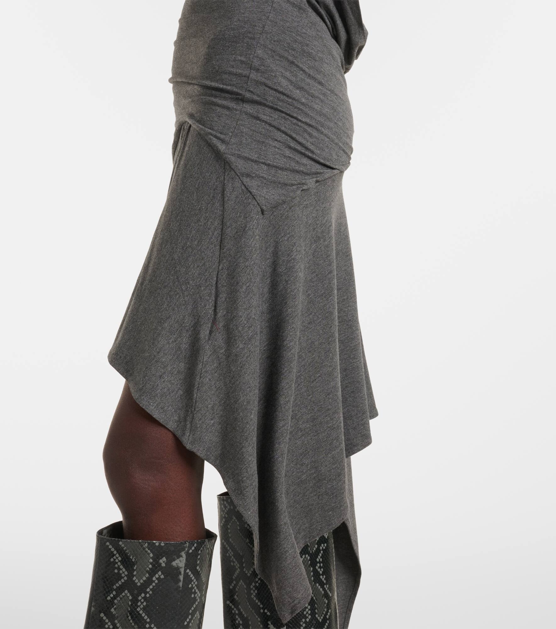 Asymmetric jersey minidress - 5