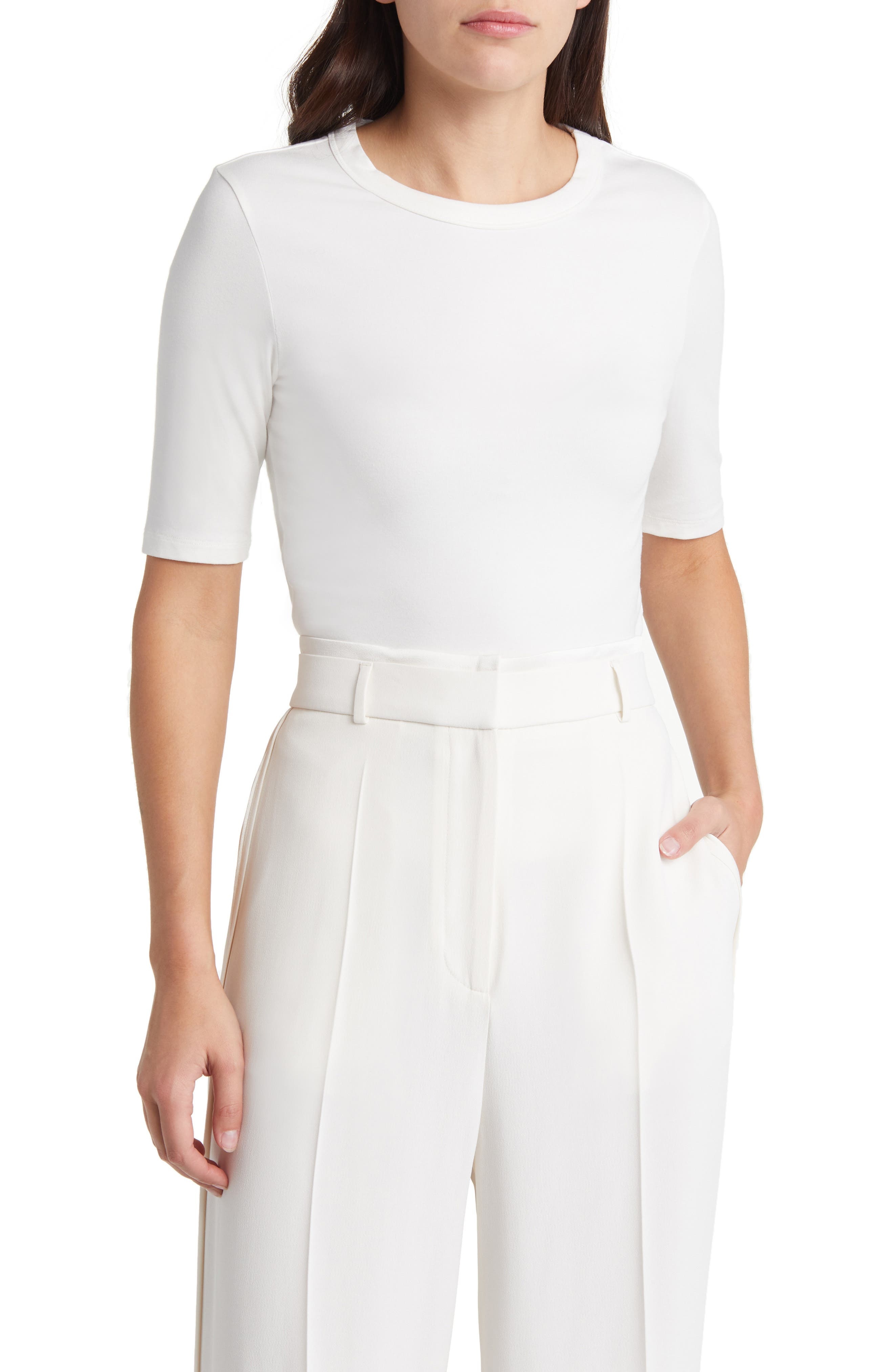 BOSS Efita Short Sleeve T-Shirt in Open Wht at Nordstrom - 1
