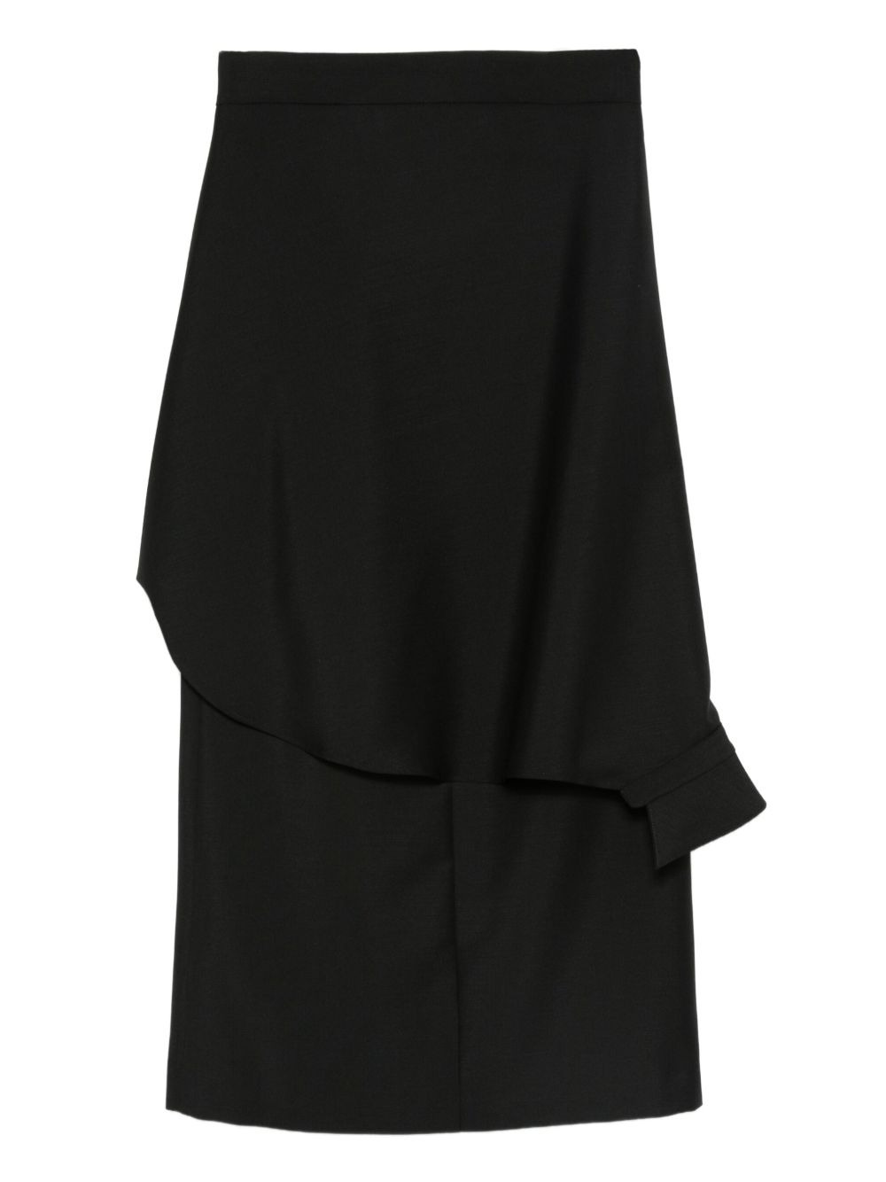 ruffled asymmetric midi skirt - 2