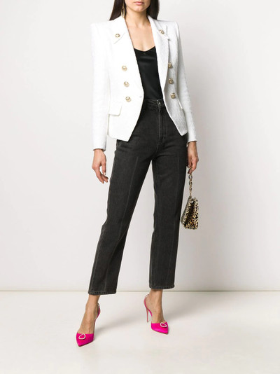 Balmain double-breasted tweed blazer outlook