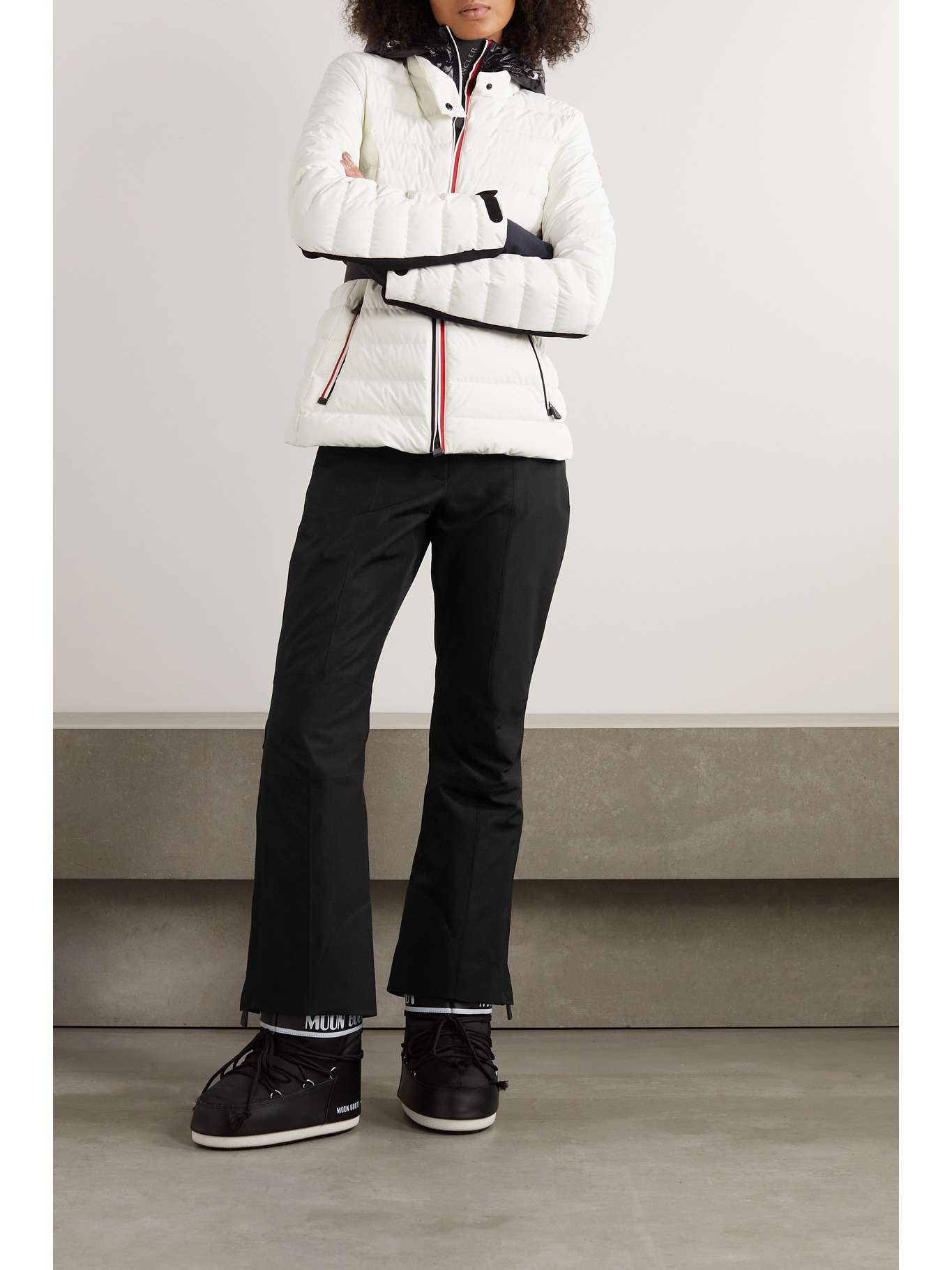 MONCLER GRENOBLE Appliquéd Polartec stretch-knit base layer leggings