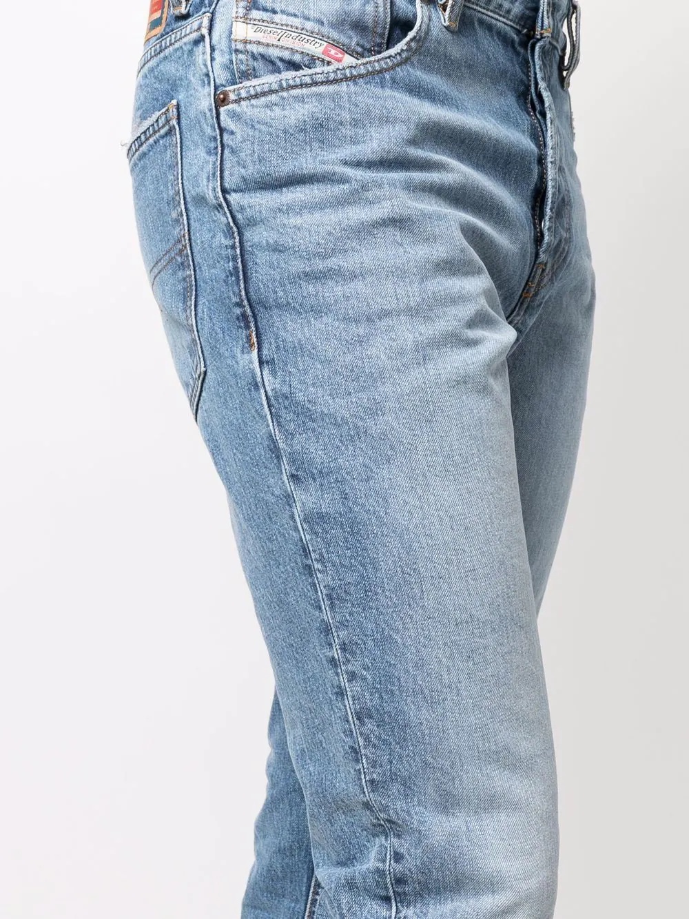 washed straight-leg jeans - 5