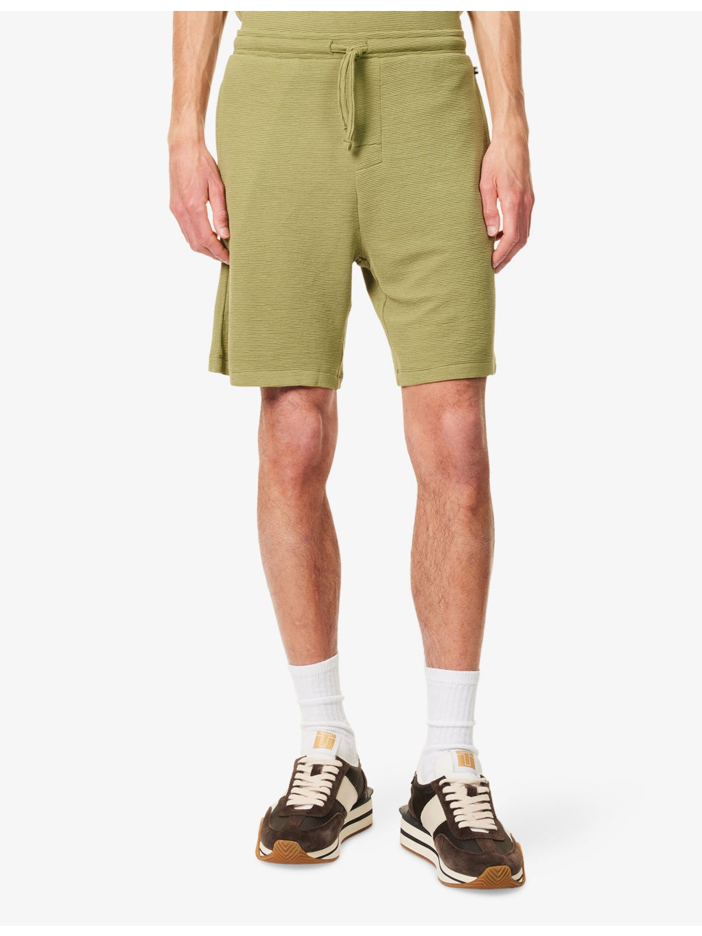 Ribbed Two-Slip-Pockets Stretch-Woven Shorts - 3