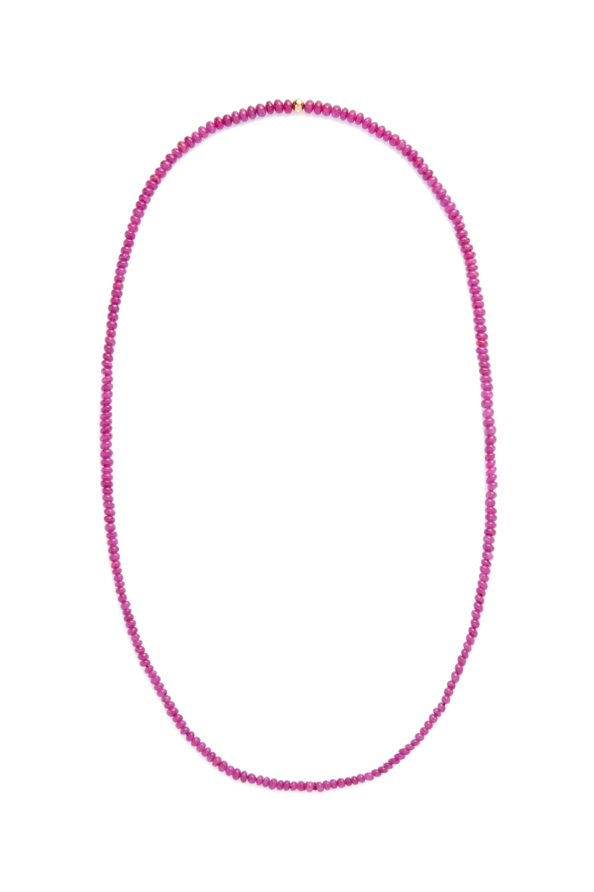 Beaded Necklace in Ruby (Small Beads) - 3