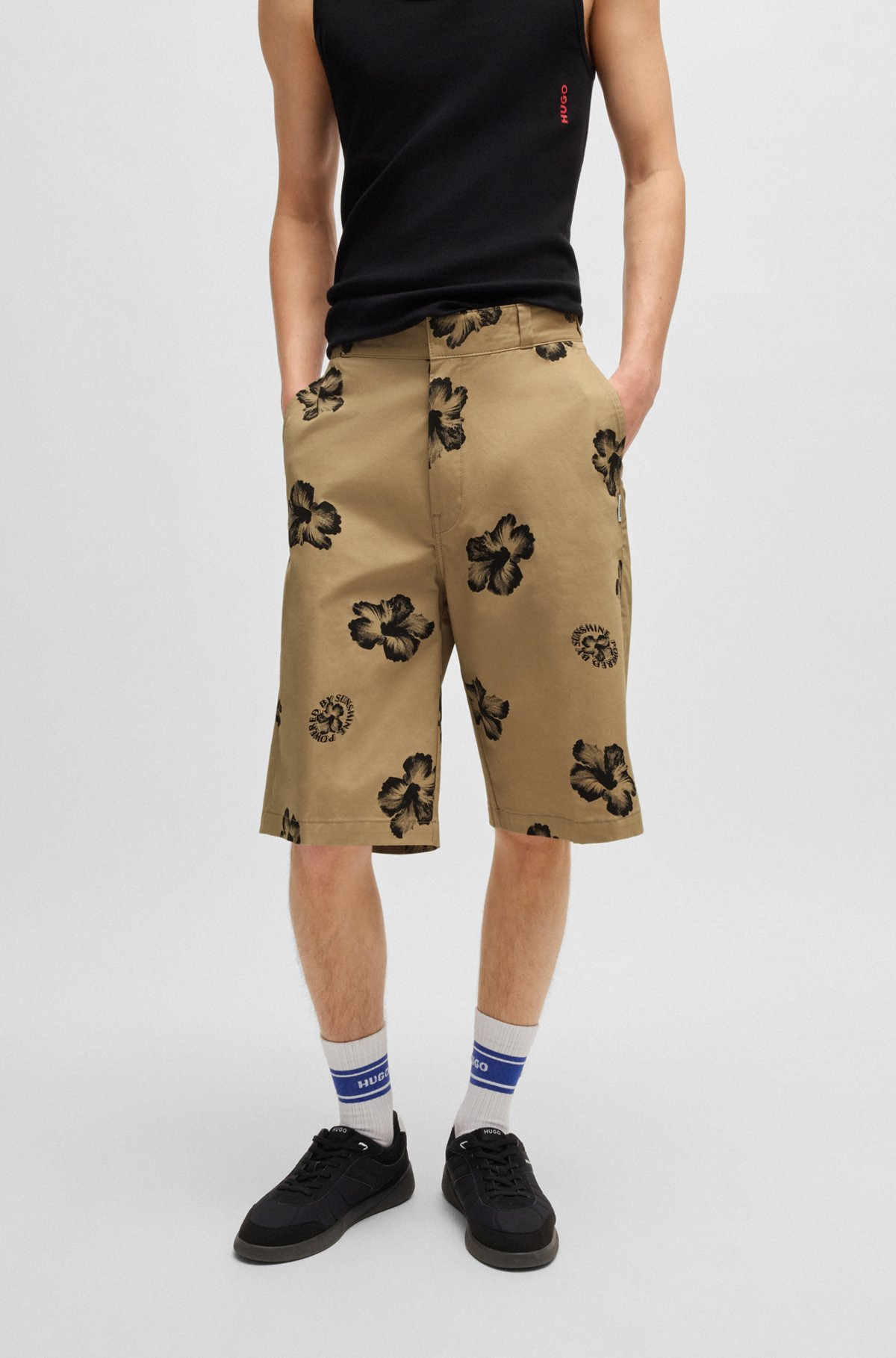BAGGY-FIT SHORTS IN HIBISCUS-PRINT STRETCH-COTTON TWILL - 2
