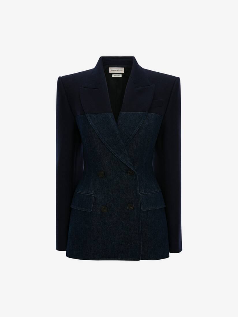 Hybrid Denim Jacket in Navy - 1