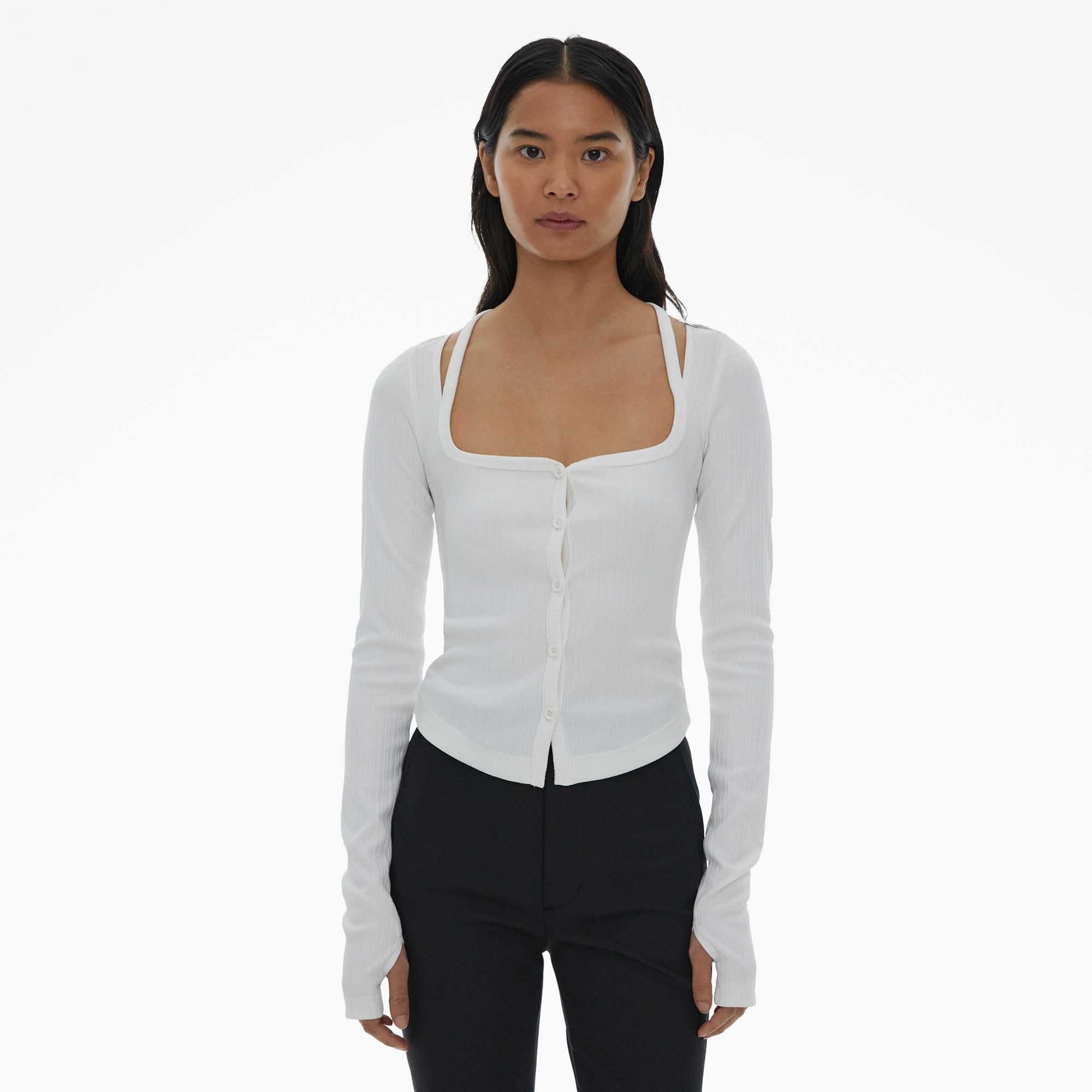 SQUARE NECK CARDIGAN - 3
