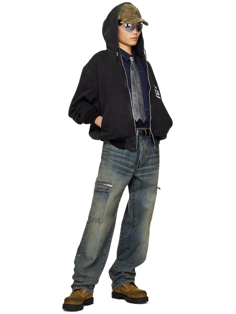 Givenchy Black Zip Denim Jacket outlook