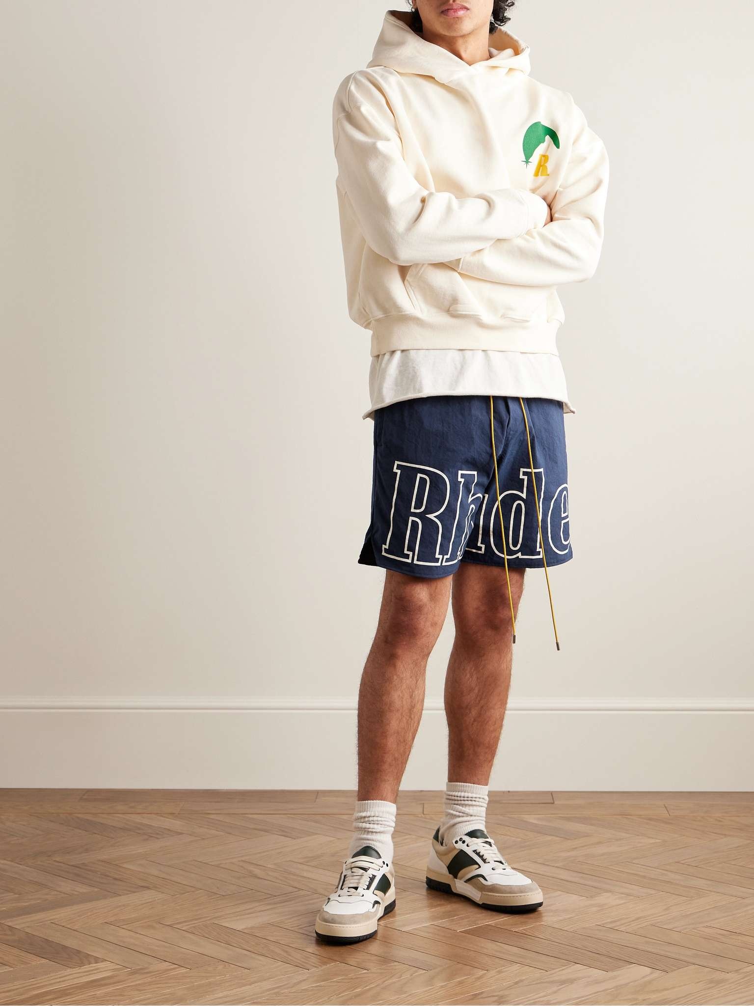 Straight-Leg Logo-Print Nylon Drawstring Shorts - 2