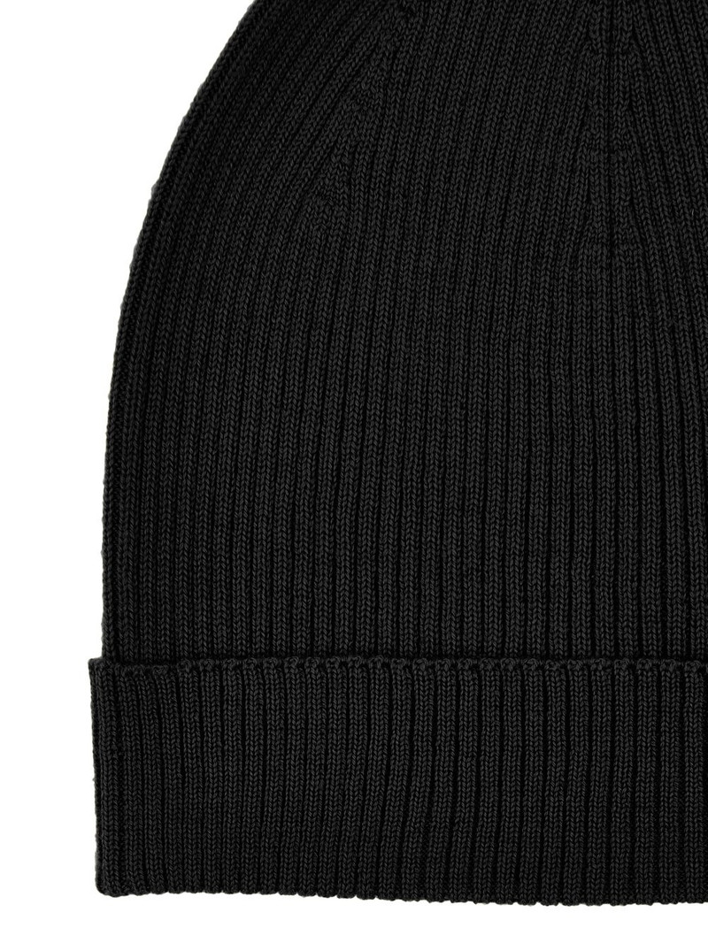 Rick Owens Berretto in Maglia Rib Wool Beanie in Black at Nordstrom 3