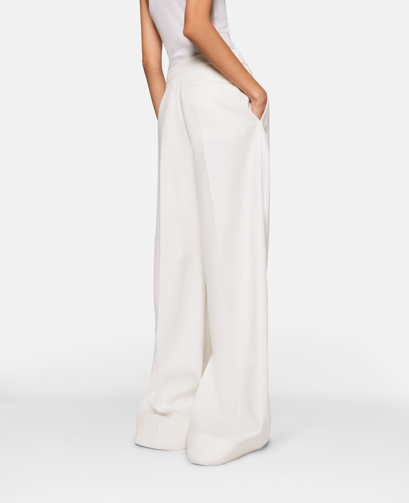 Pleated High-Rise Wide-Leg Wool Trousers 4