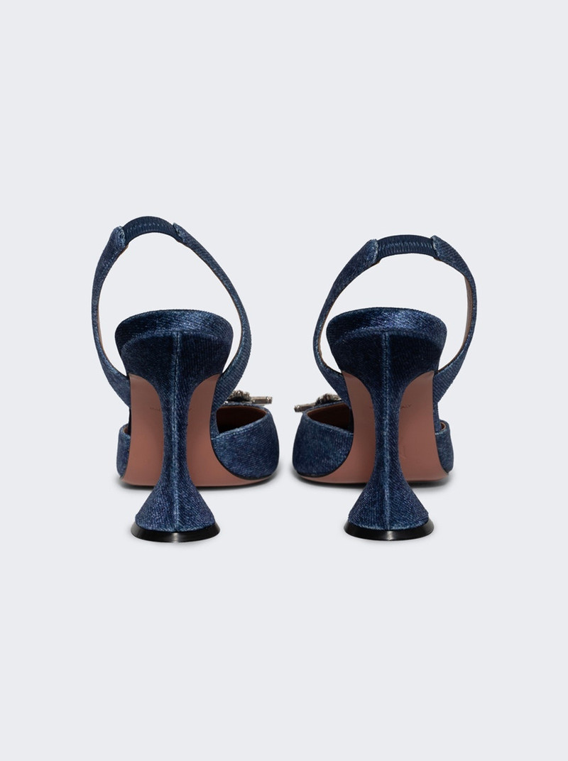Amina Muaddi Begum Slingpback Pumps 95mm Velvet Denim outlook