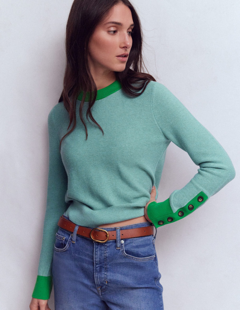 Grace Colour Block Sweater-Cloudy Jade Blue 1