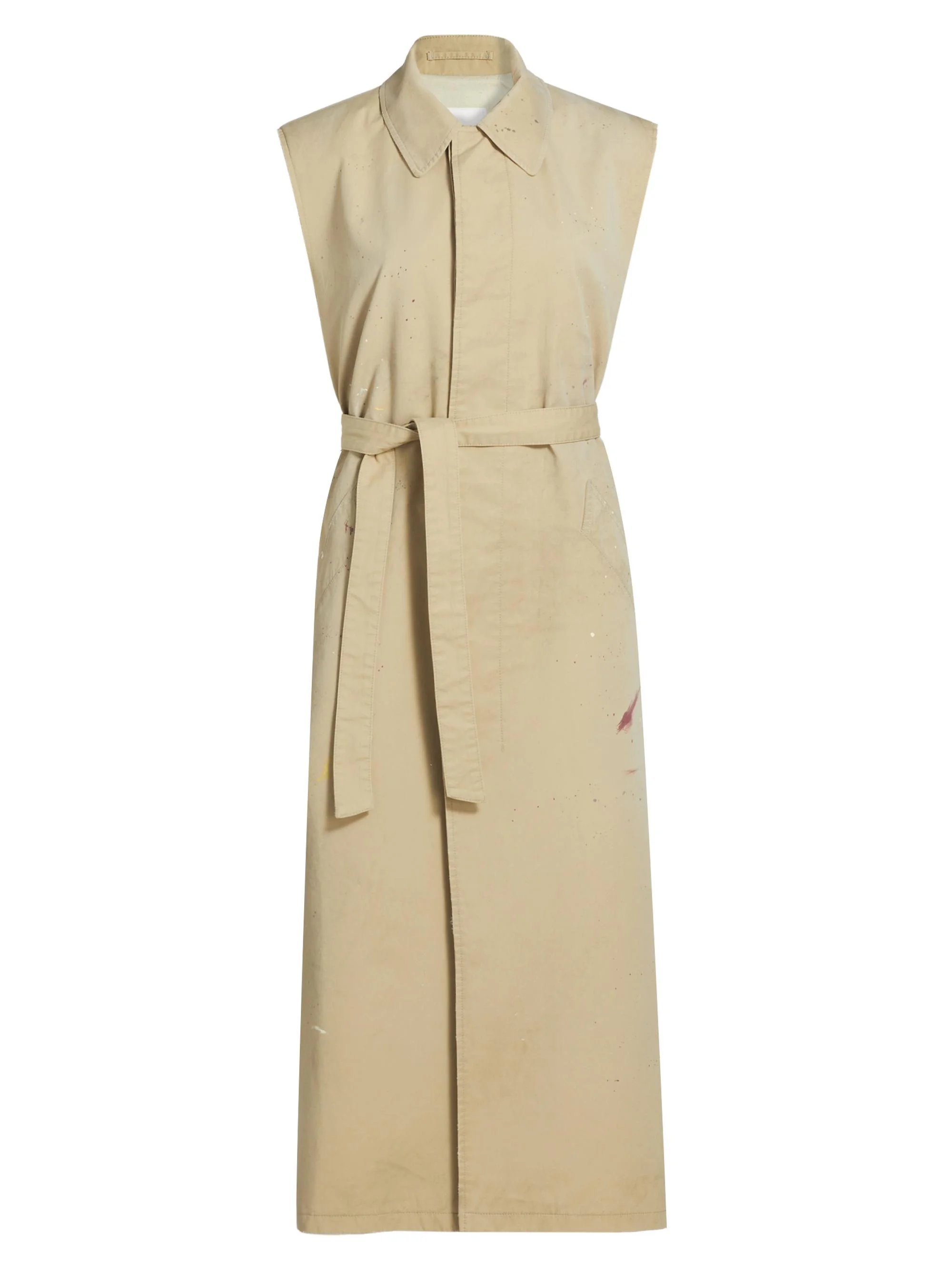 Women's Trench Belted Vest - Beige - 1