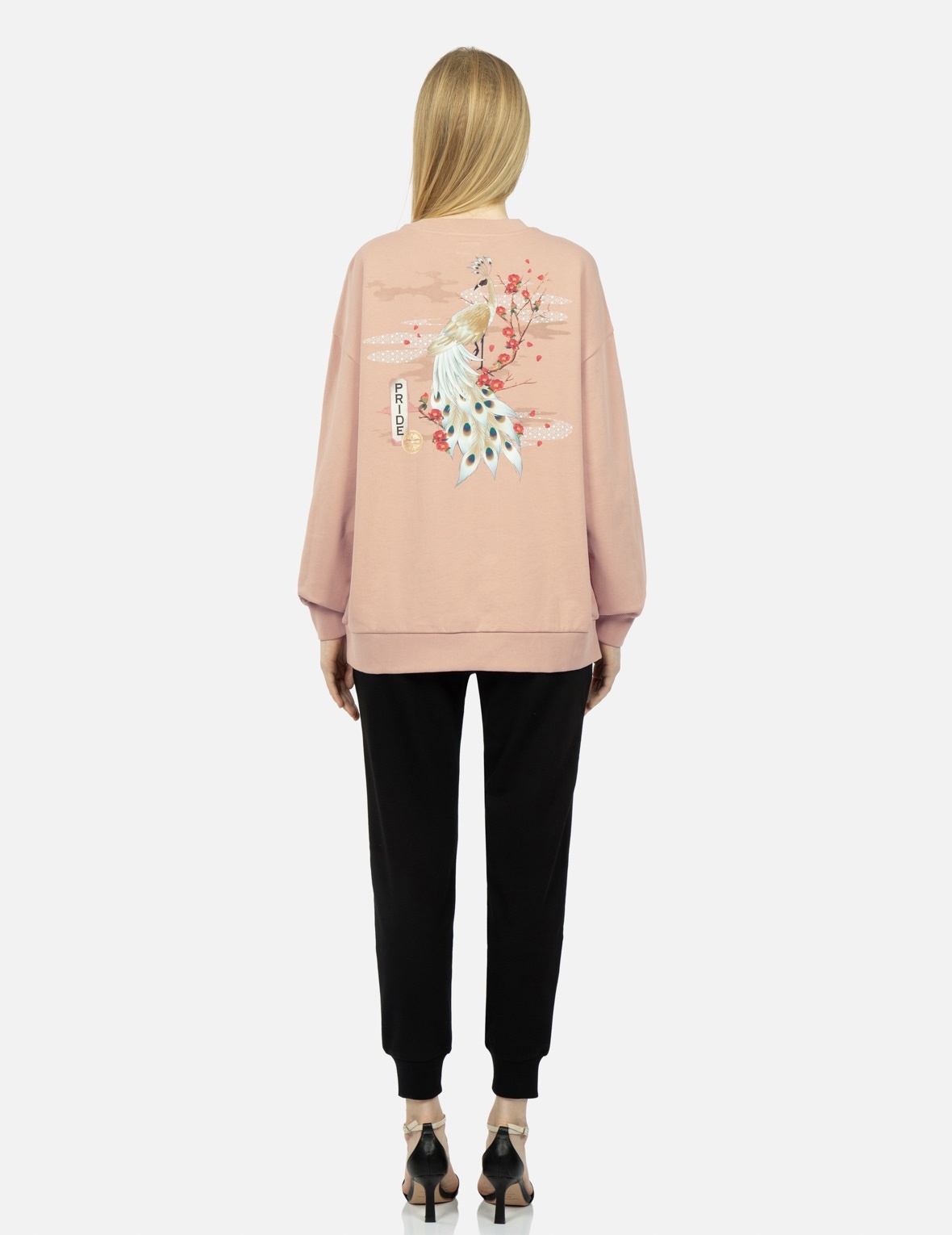 PEACOCK AND TSUBAKI PRINT SWEATSHIRT - 5