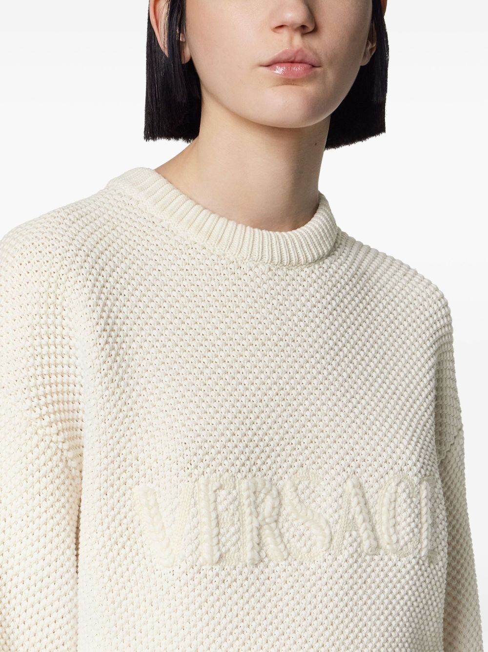 textured-logo sweater - 5