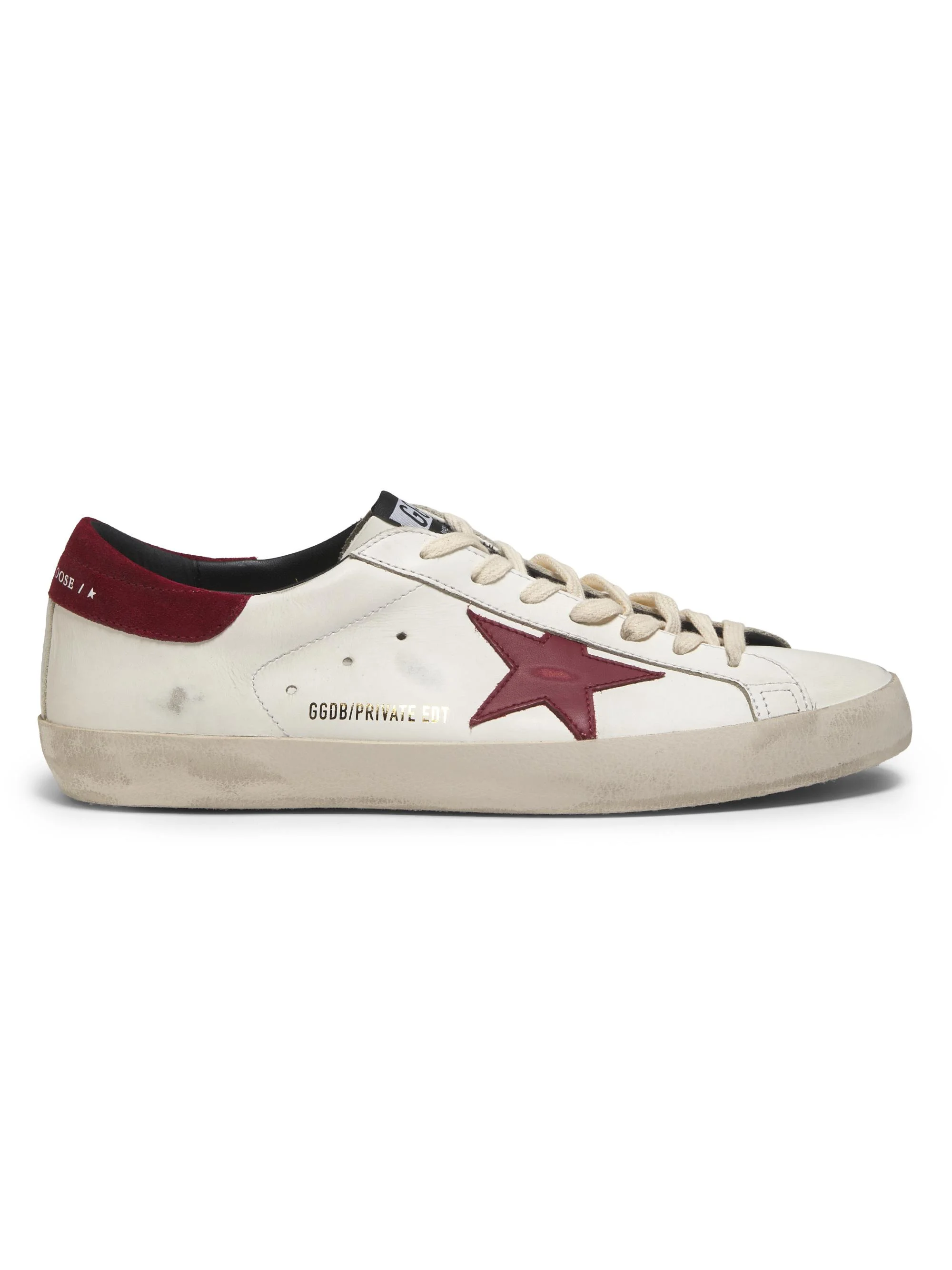 Unisex Super-Star Leather Low-Top Sneakers - White Red - 1