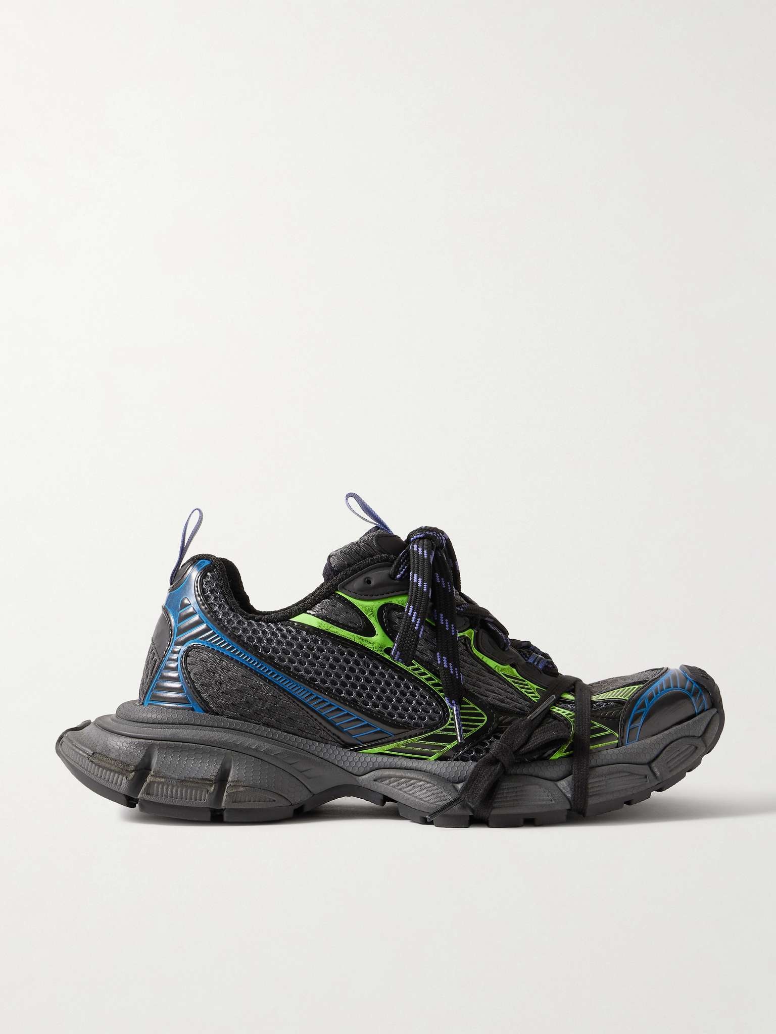BALENCIAGA 3XL Distressed Mesh and Rubber Sneakers