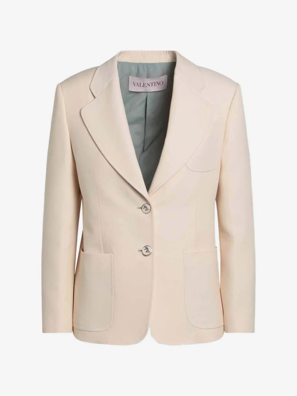 single-breasted wool-blend blazer - 1