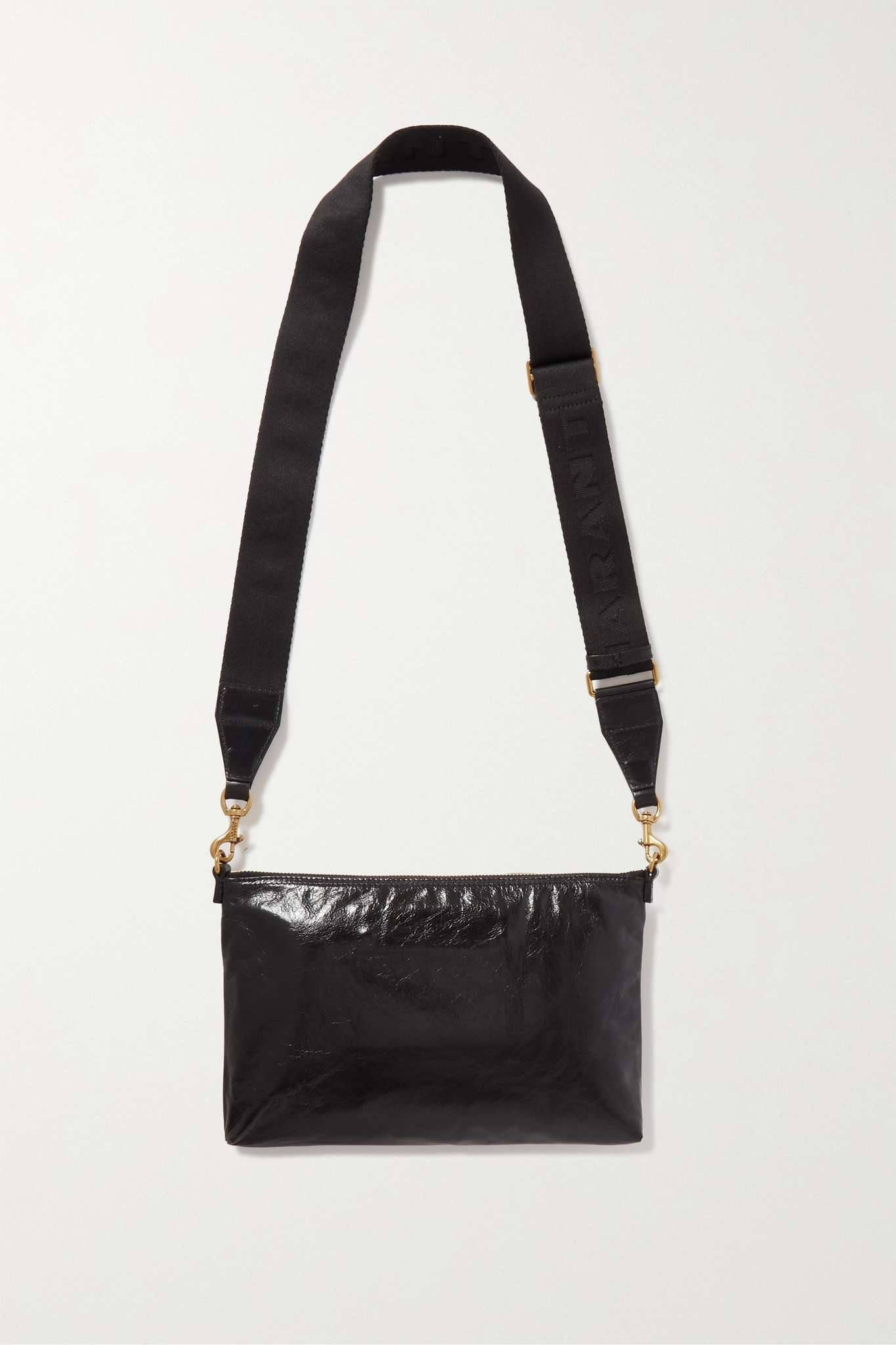 Nessah crinkled glossed-leather shoulder bag - 3