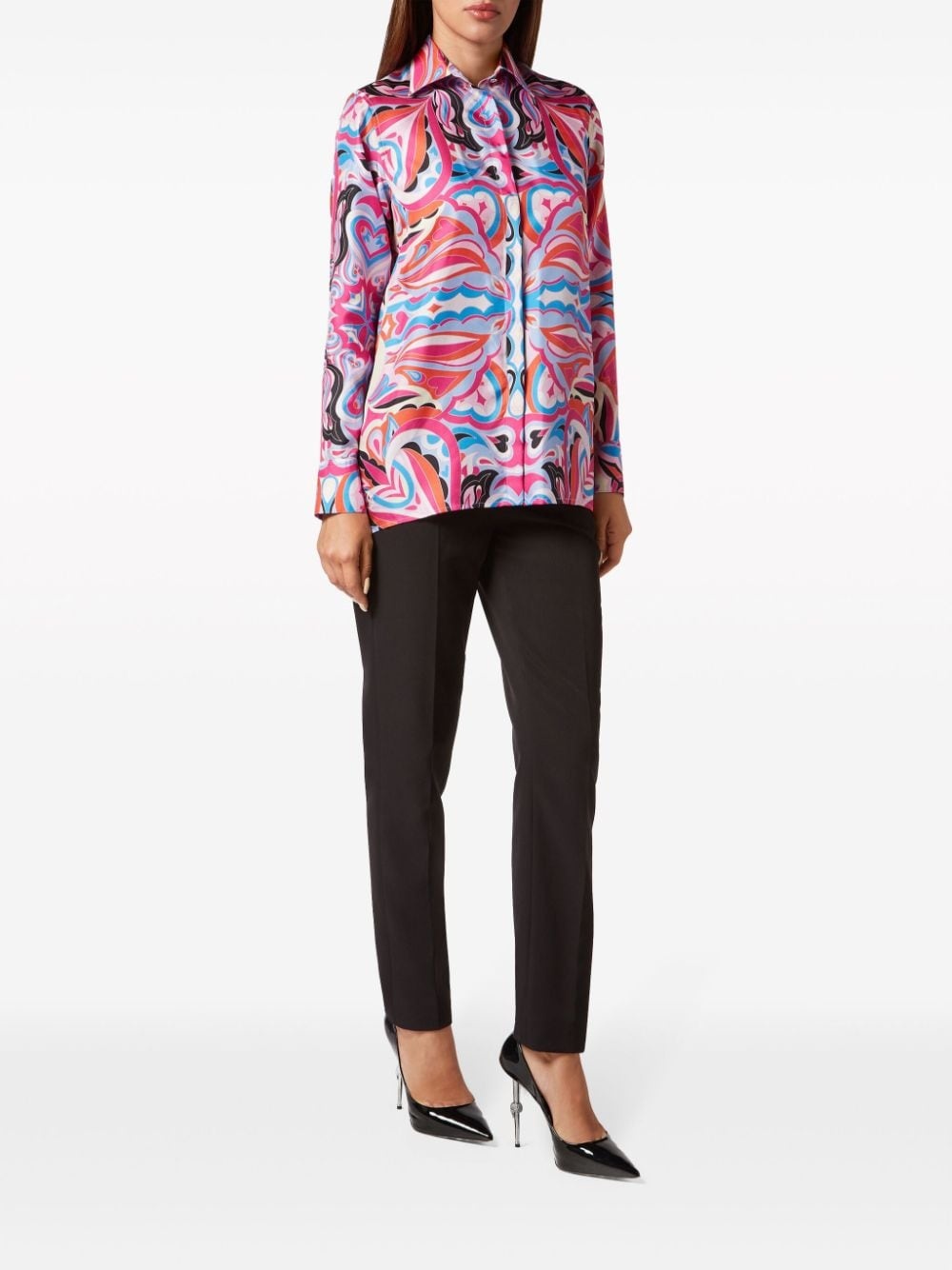 all-over graphic-print silk shirt - 2