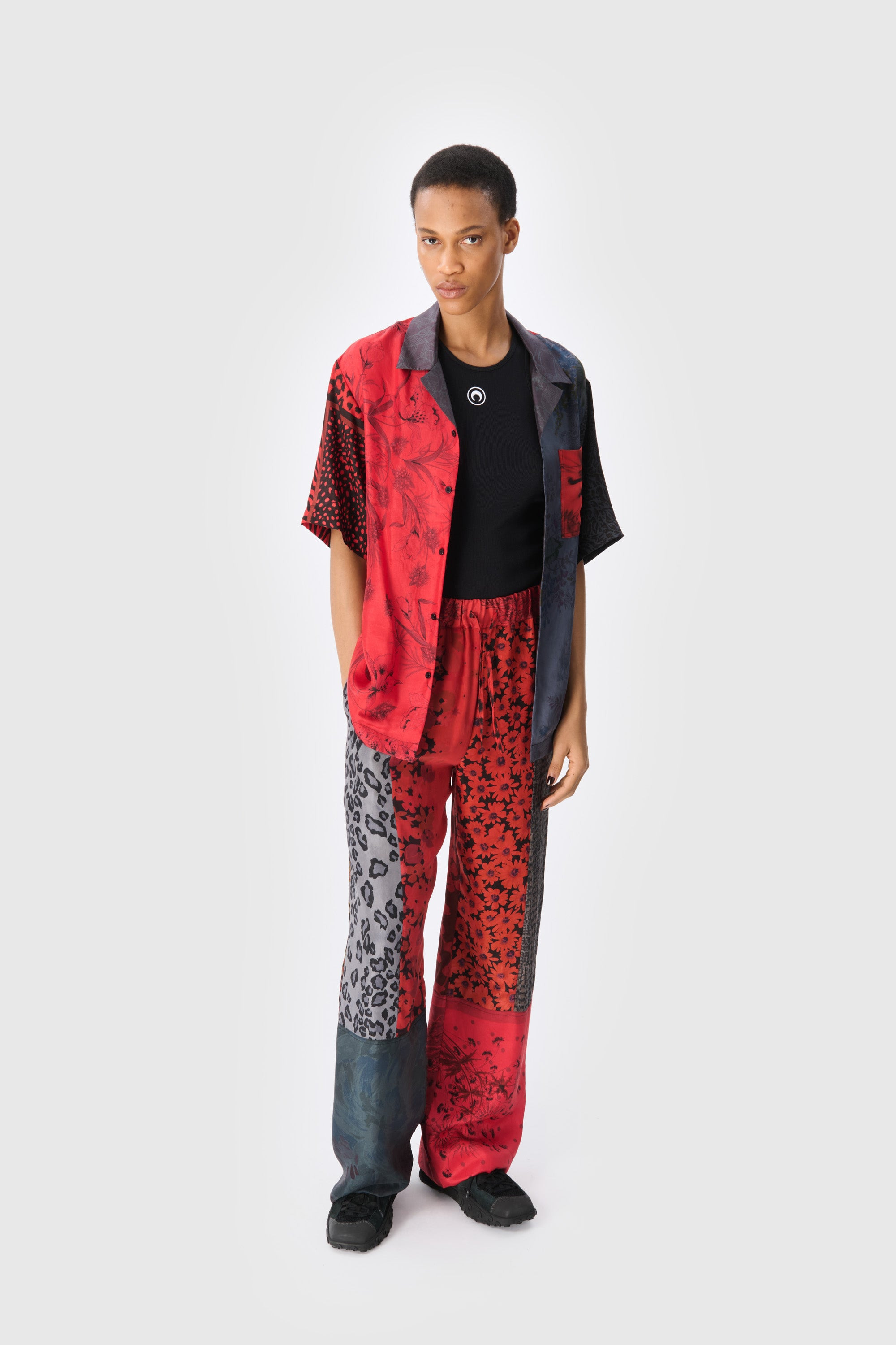Upcycled Silk Scarves Drawstring Trousers - 6