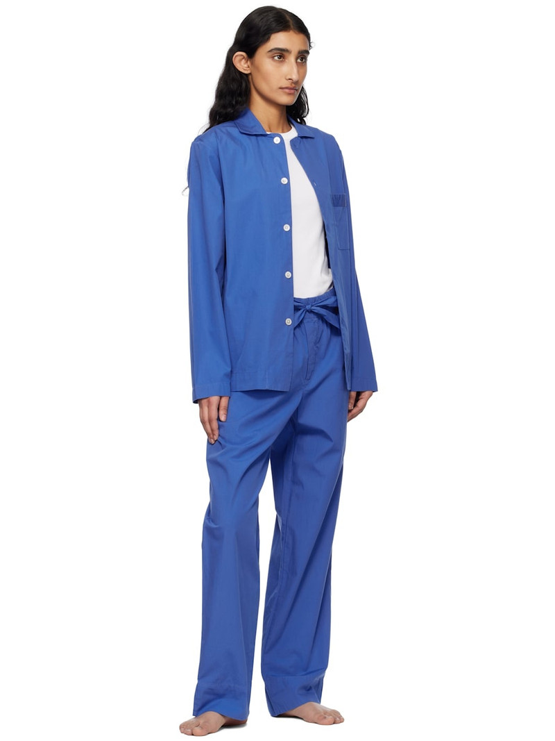 TEKLA Blue Poplin Pyjama Pants outlook