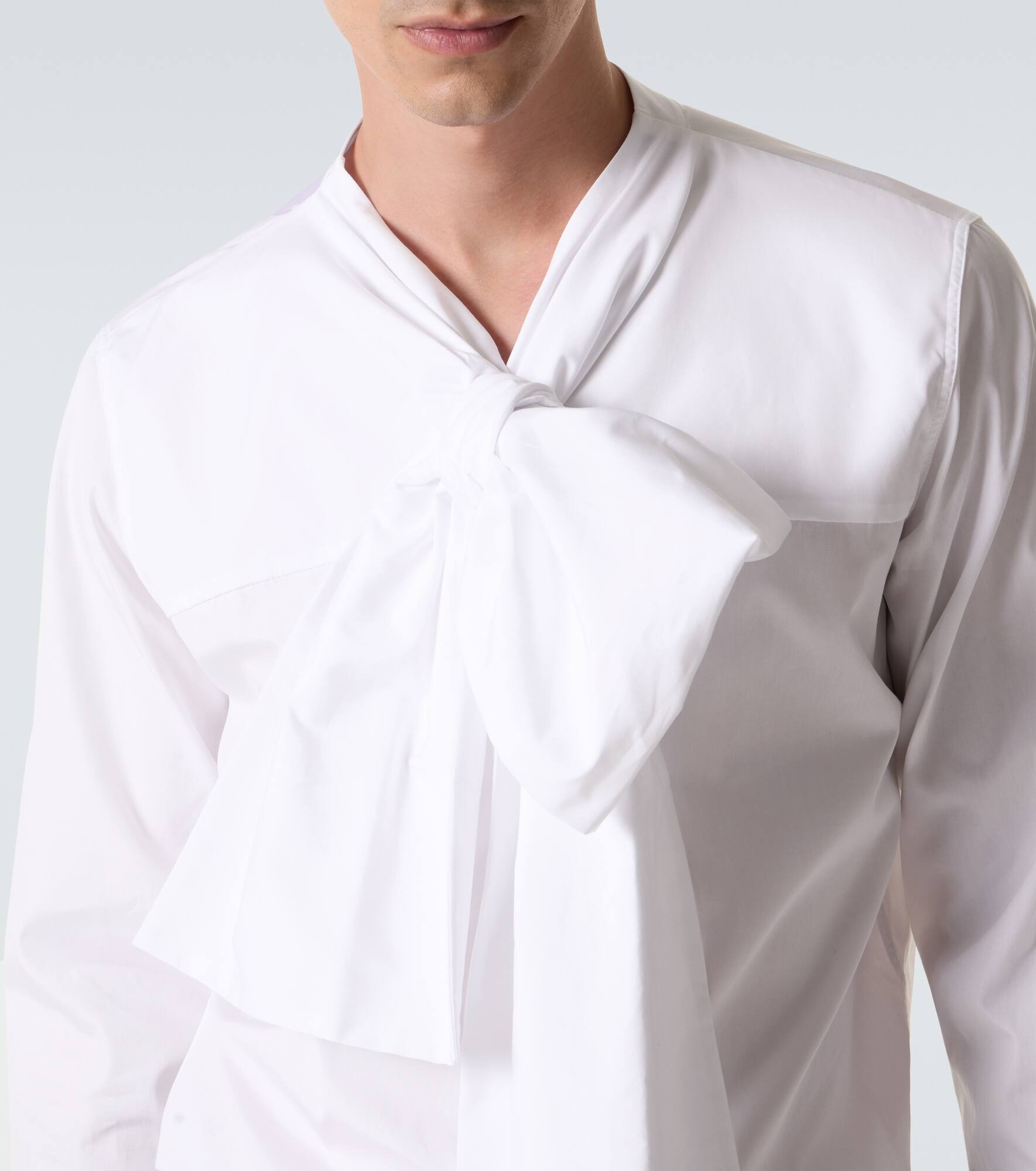Tie-neck cotton poplin shirt - 6